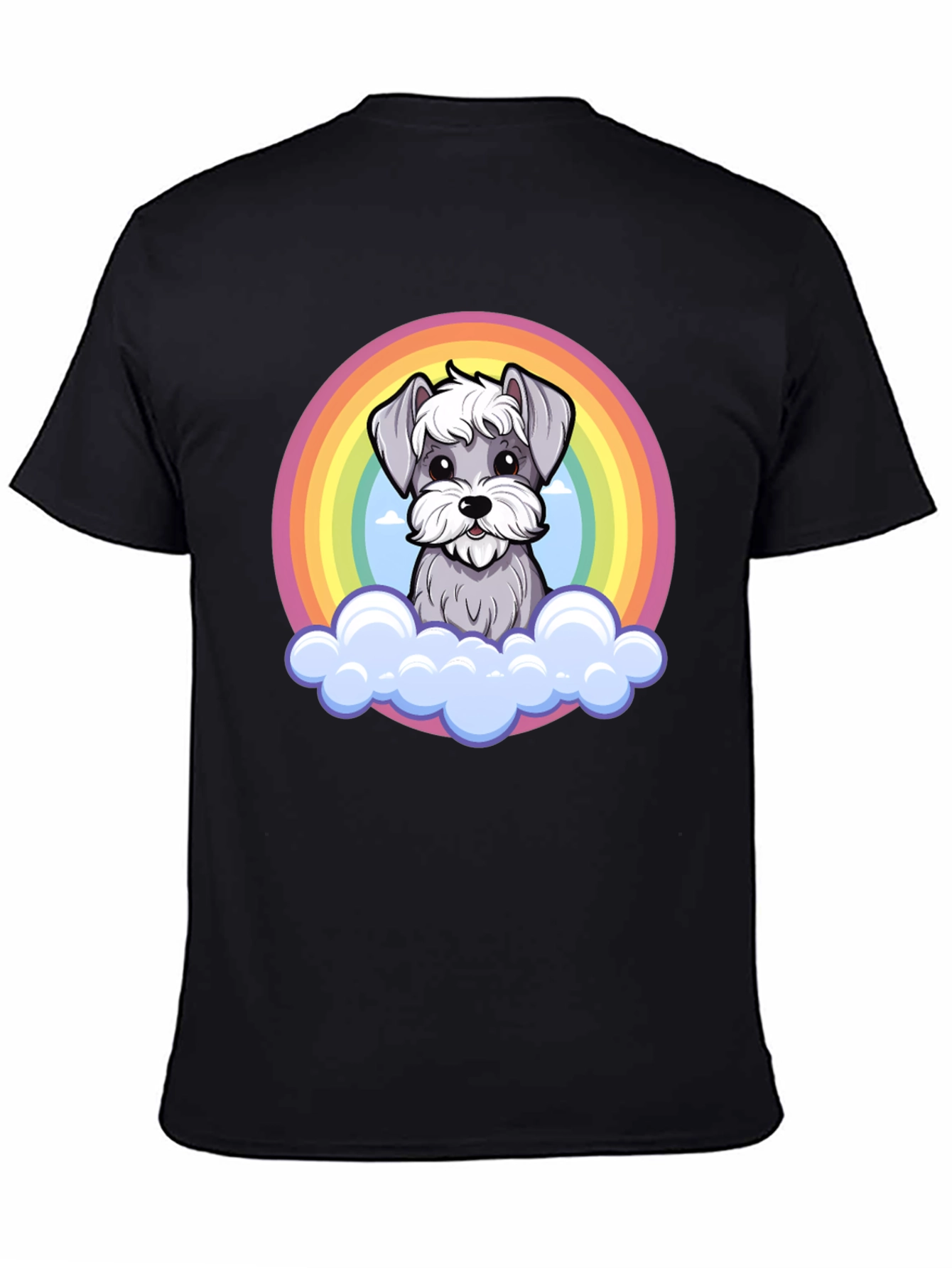 Rainbow Schnauzer T-Shirt: Cute Dog Graphic Tee