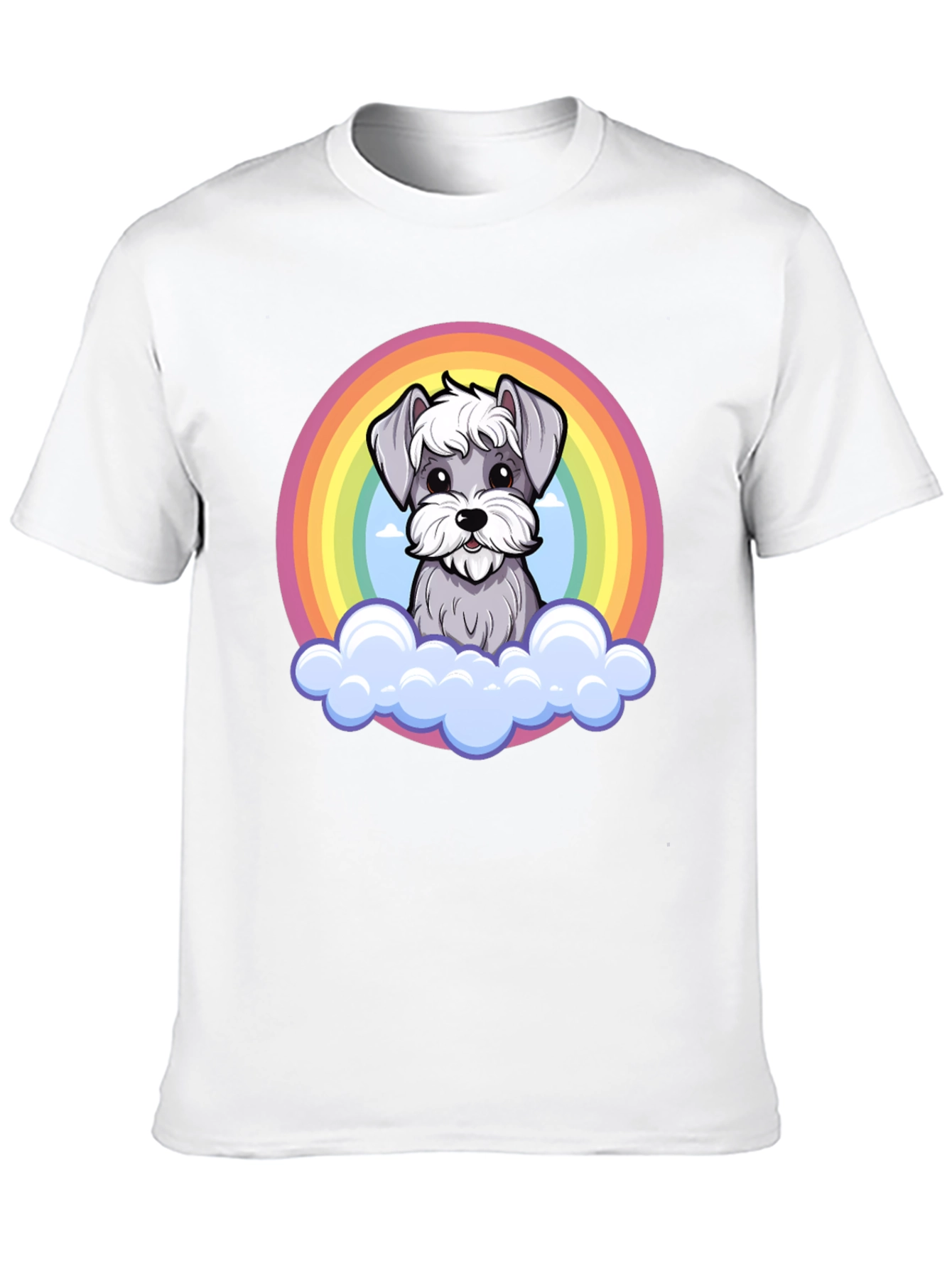 Rainbow Schnauzer T-Shirt: Cute Dog Graphic Tee