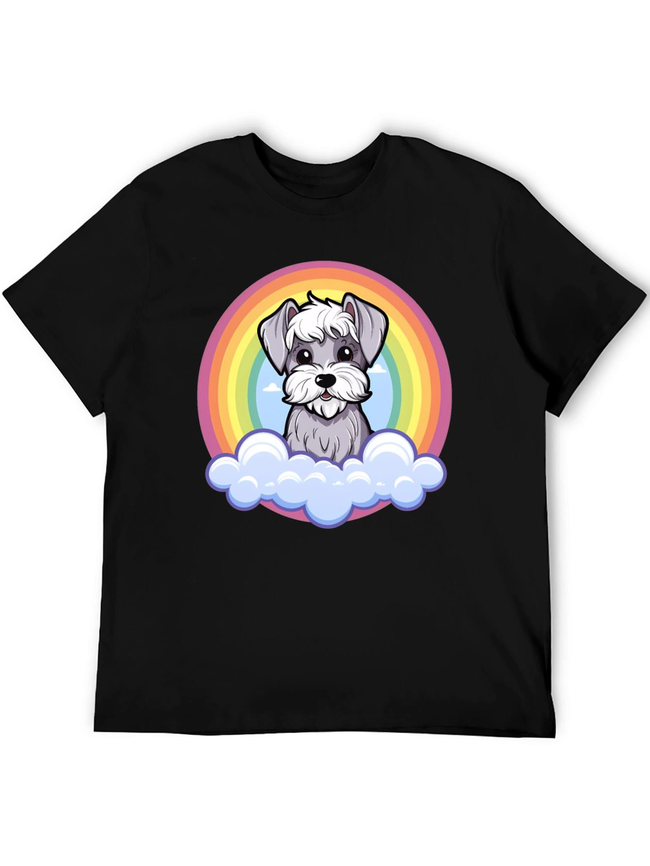 Rainbow Schnauzer T-Shirt: Cute Dog Graphic Tee
