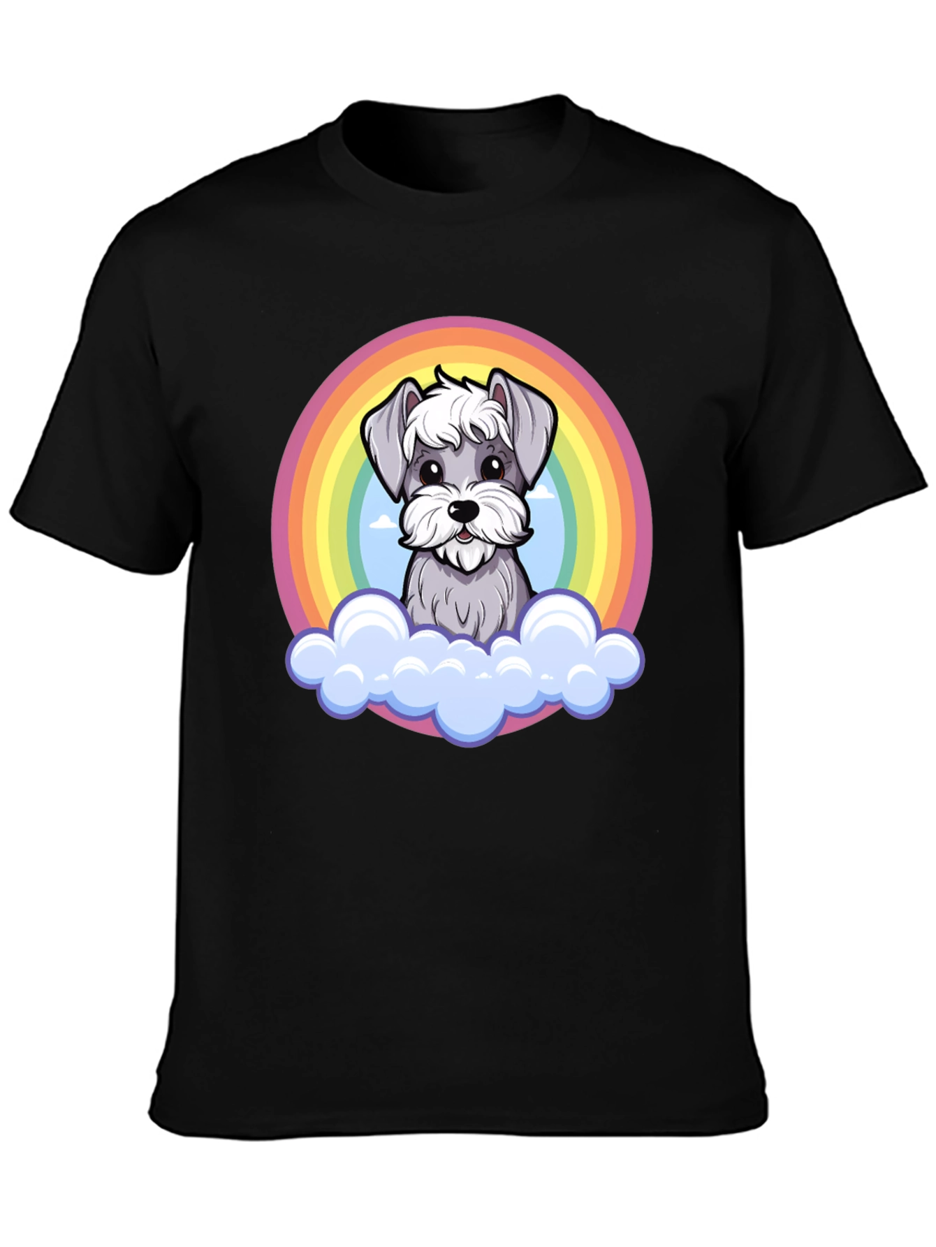 Rainbow Schnauzer T-Shirt: Cute Dog Graphic Tee