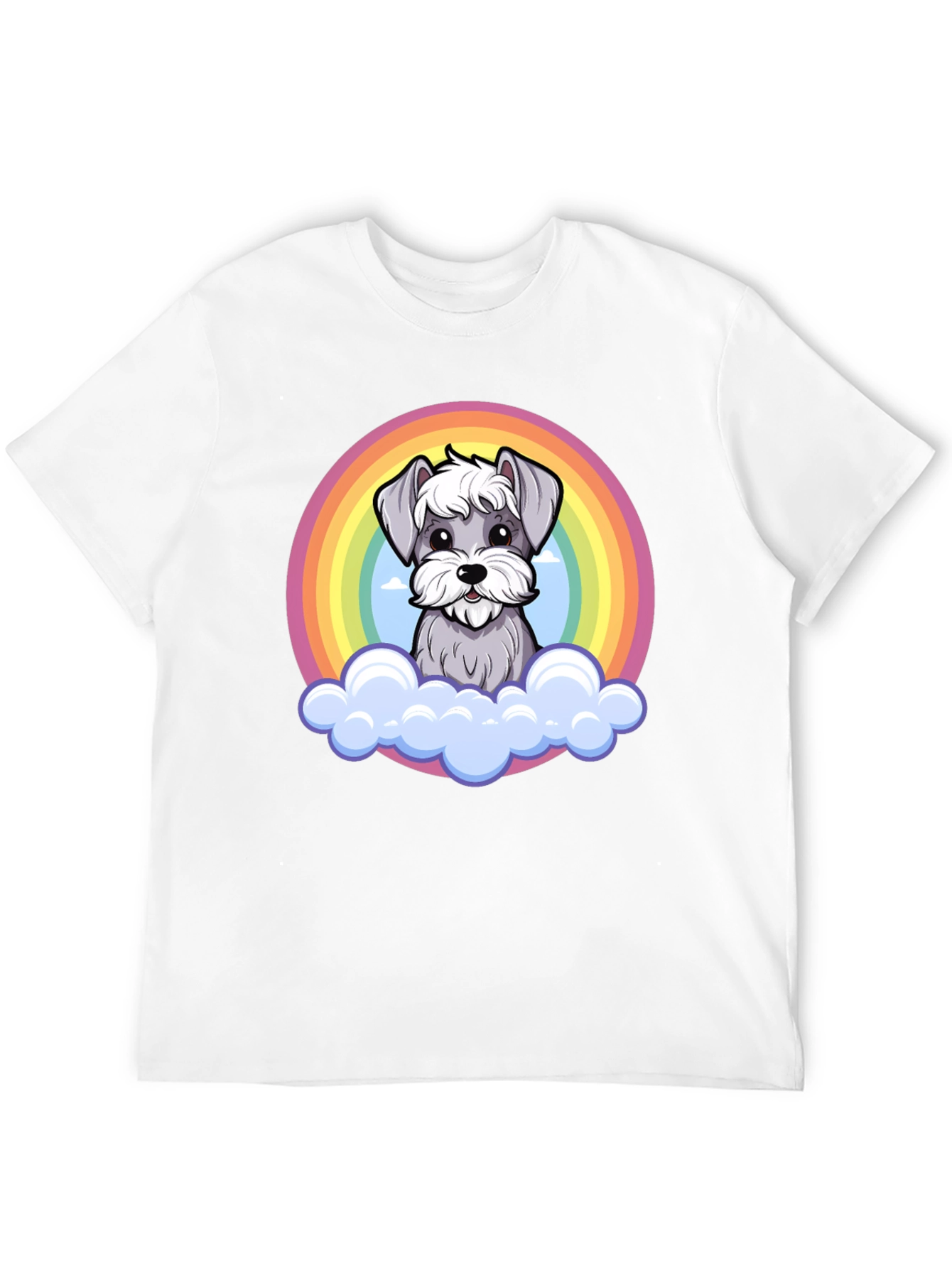 Rainbow Schnauzer T-Shirt: Cute Dog Graphic Tee