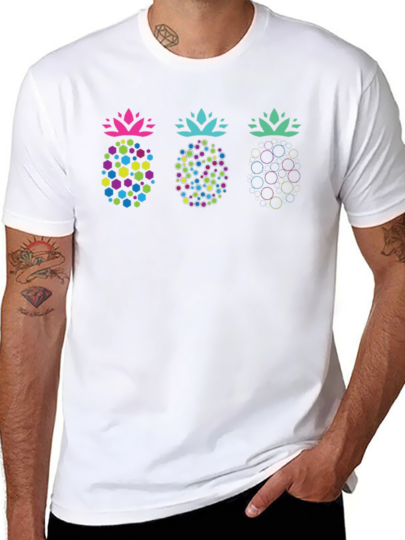 Trendy Geometric Pineapple T-Shirt