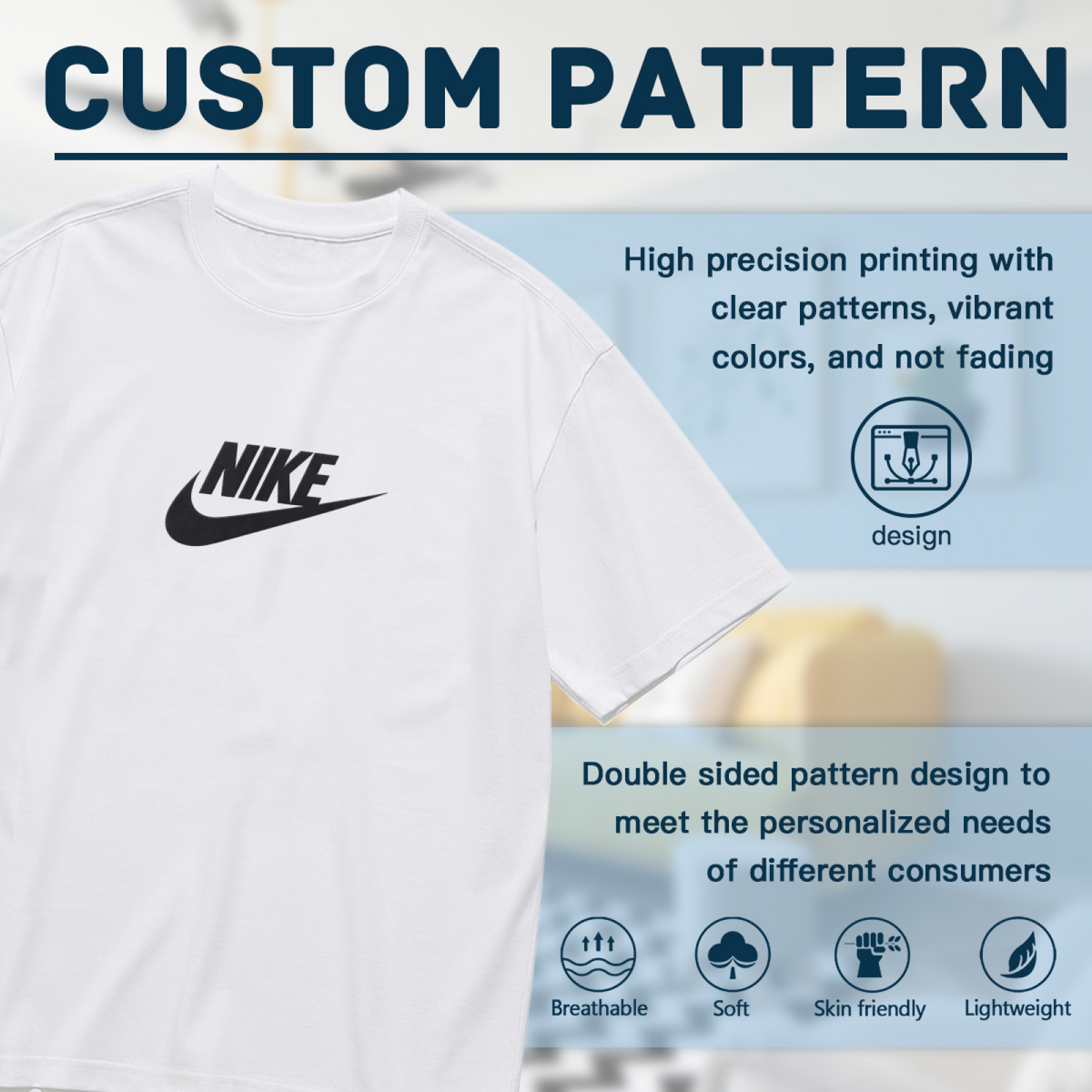 Plus Size Women Classic Nike Logo Street?Style Short Sleeve T?Shirt