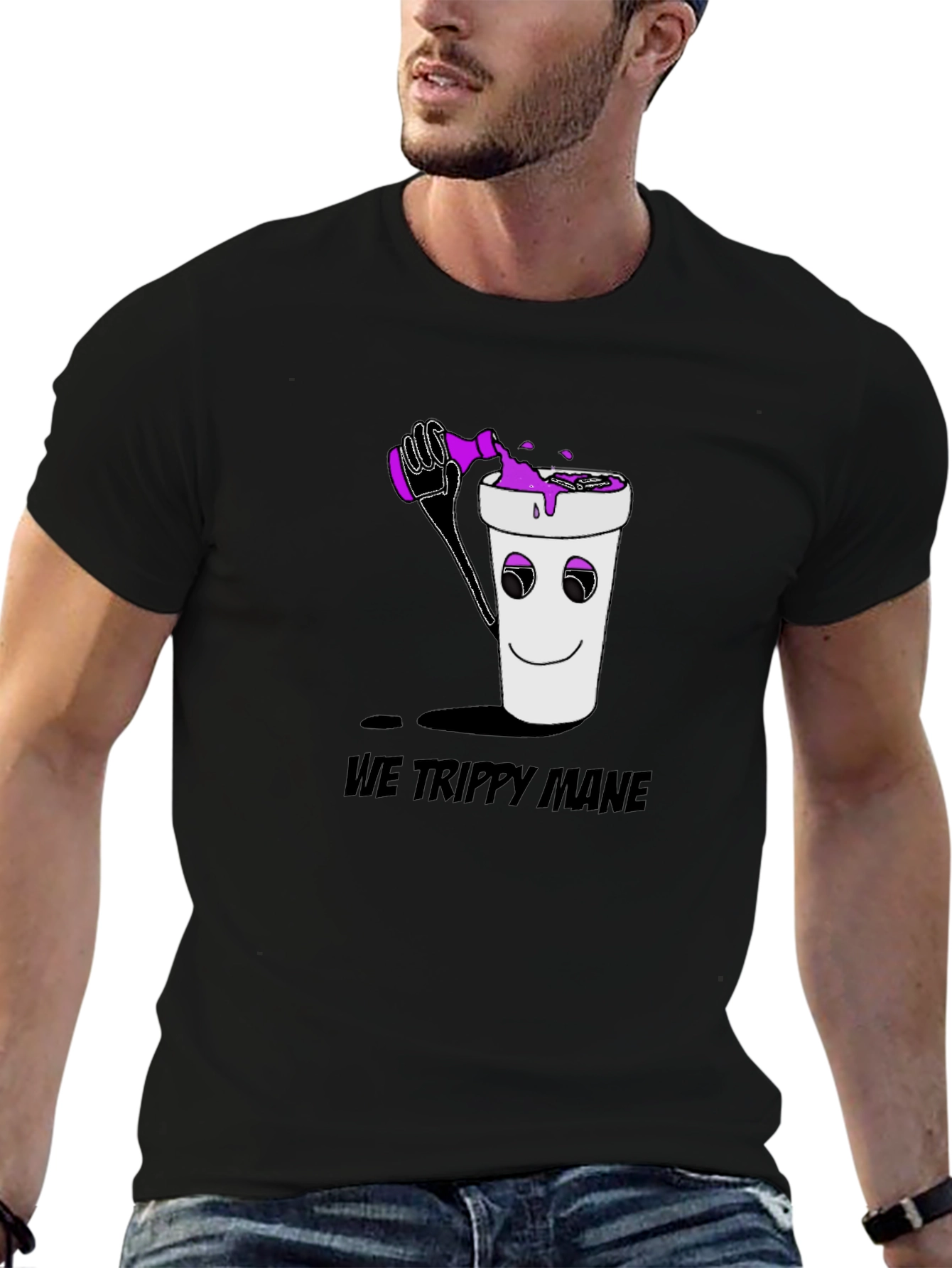We Trippy Mane Black Graphic Tee