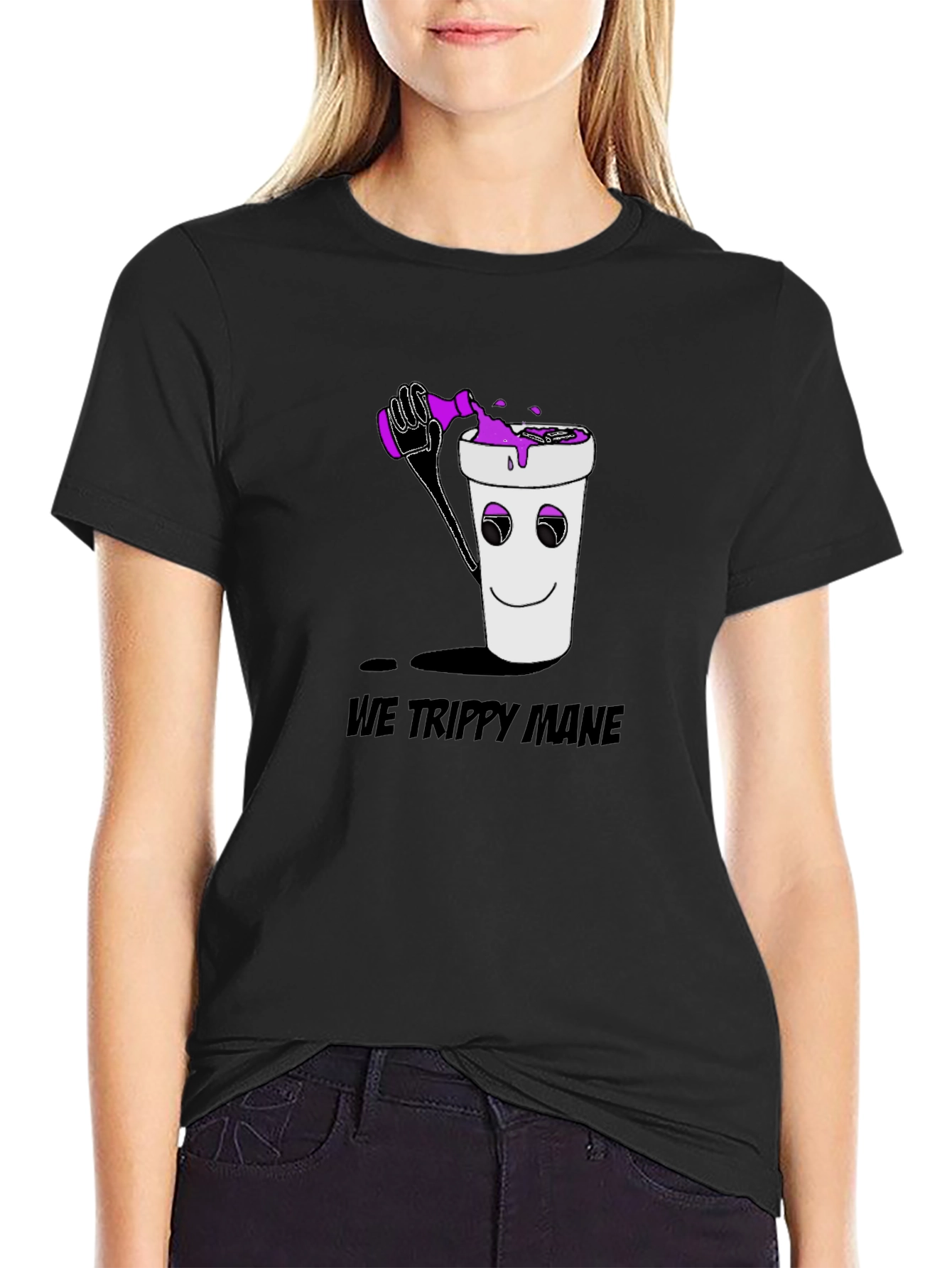 We Trippy Mane Black Graphic Tee