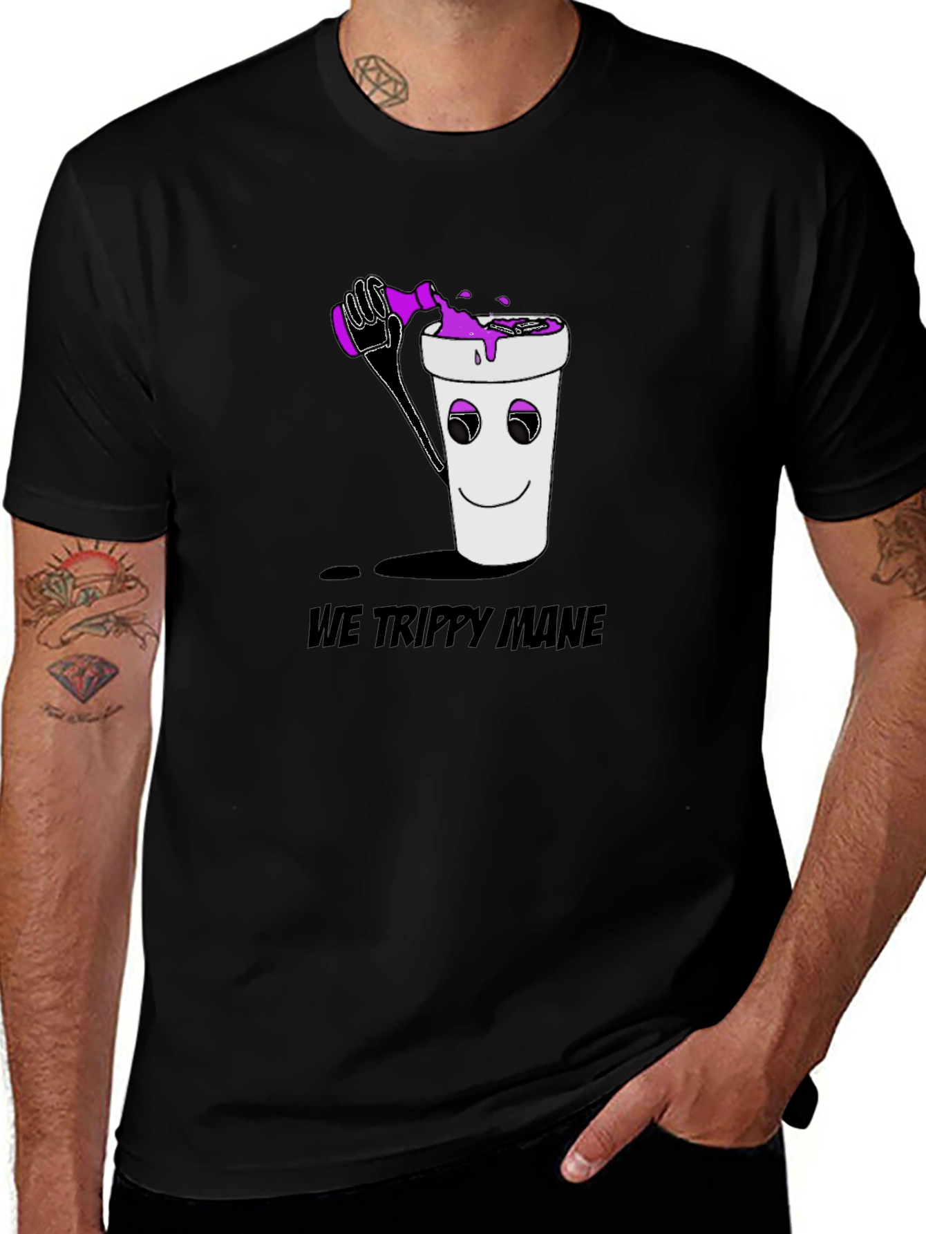 We Trippy Mane Black Graphic Tee