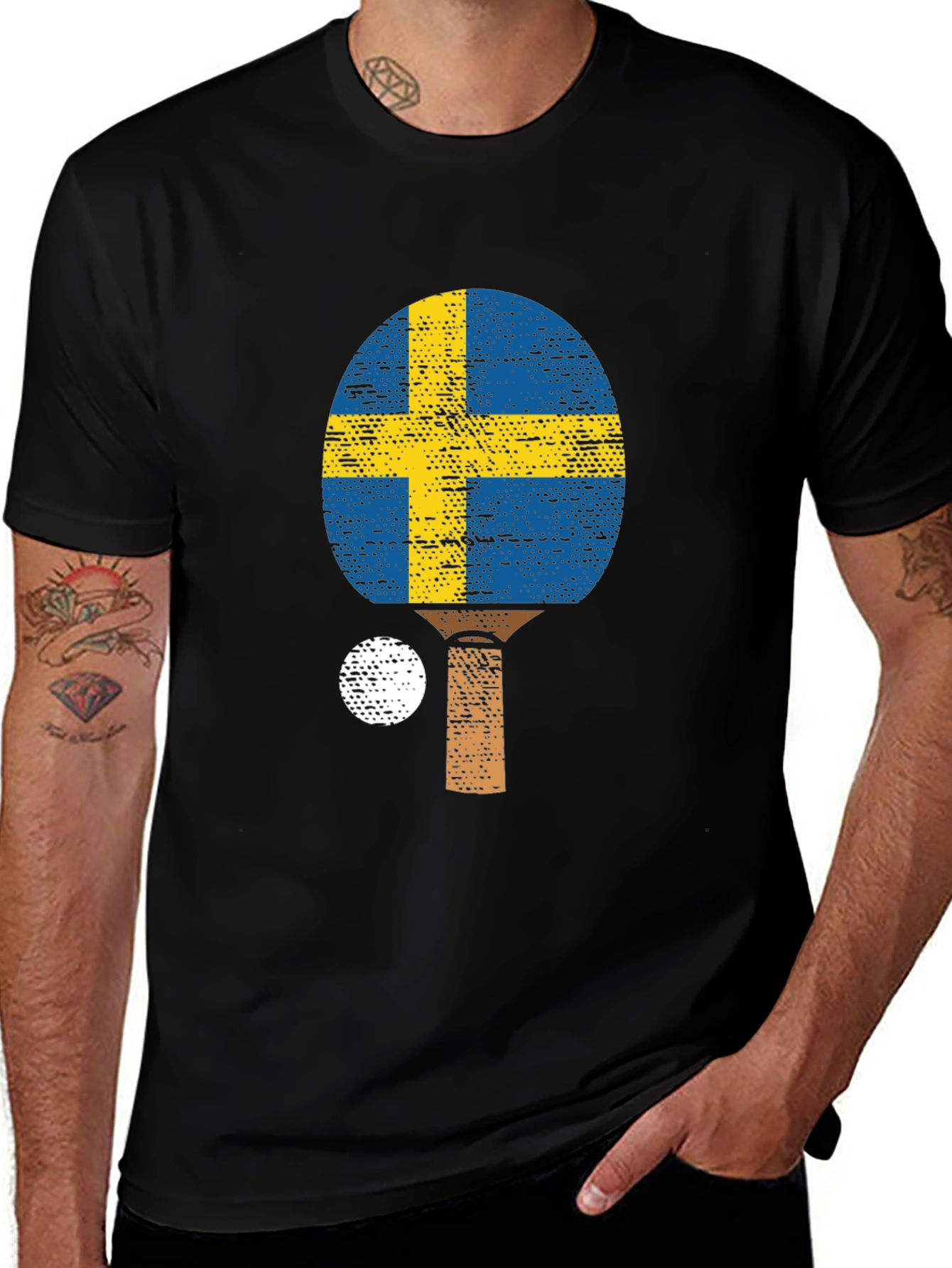 Sweden Flag Table Tennis T-Shirt