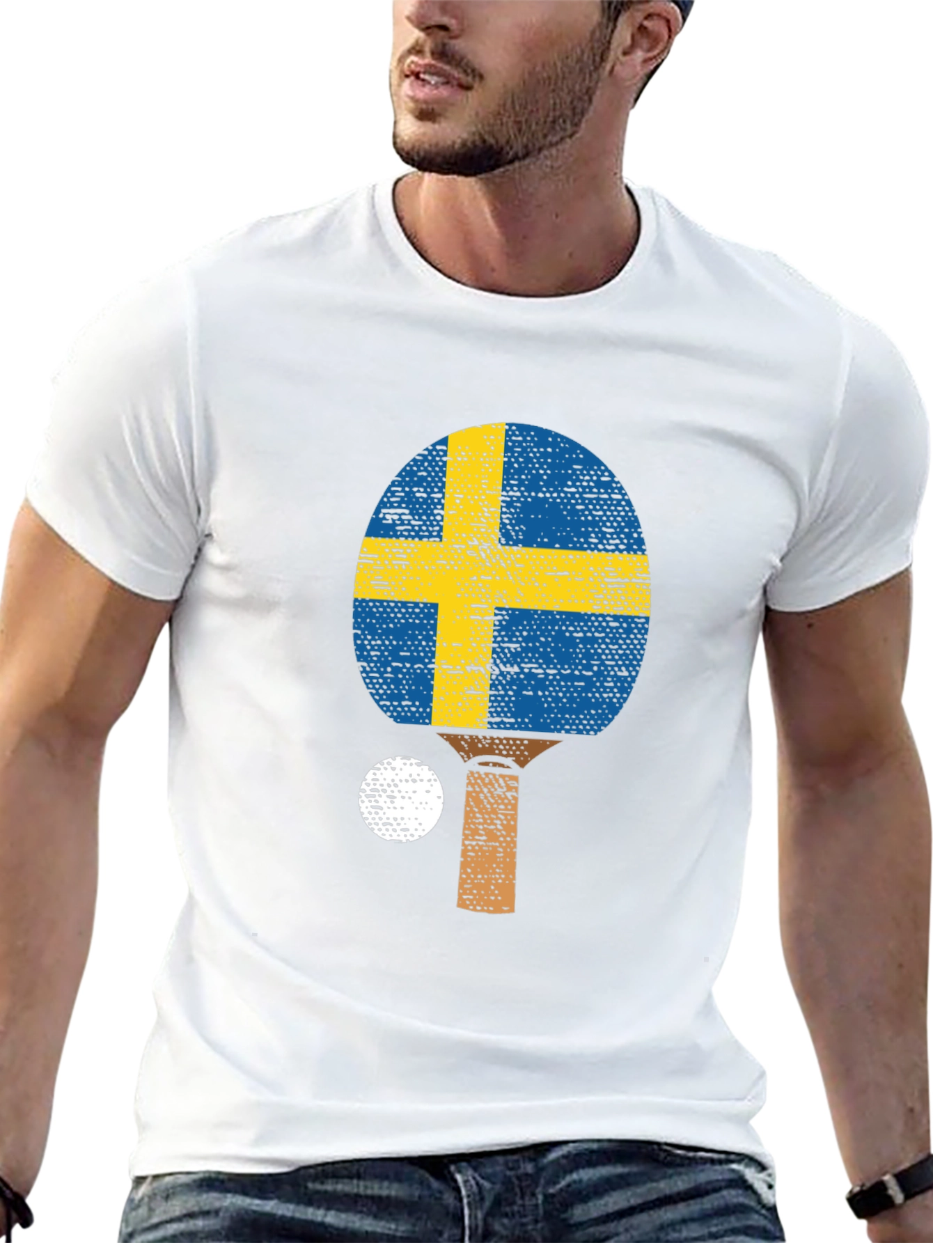 Sweden Flag Table Tennis T-Shirt