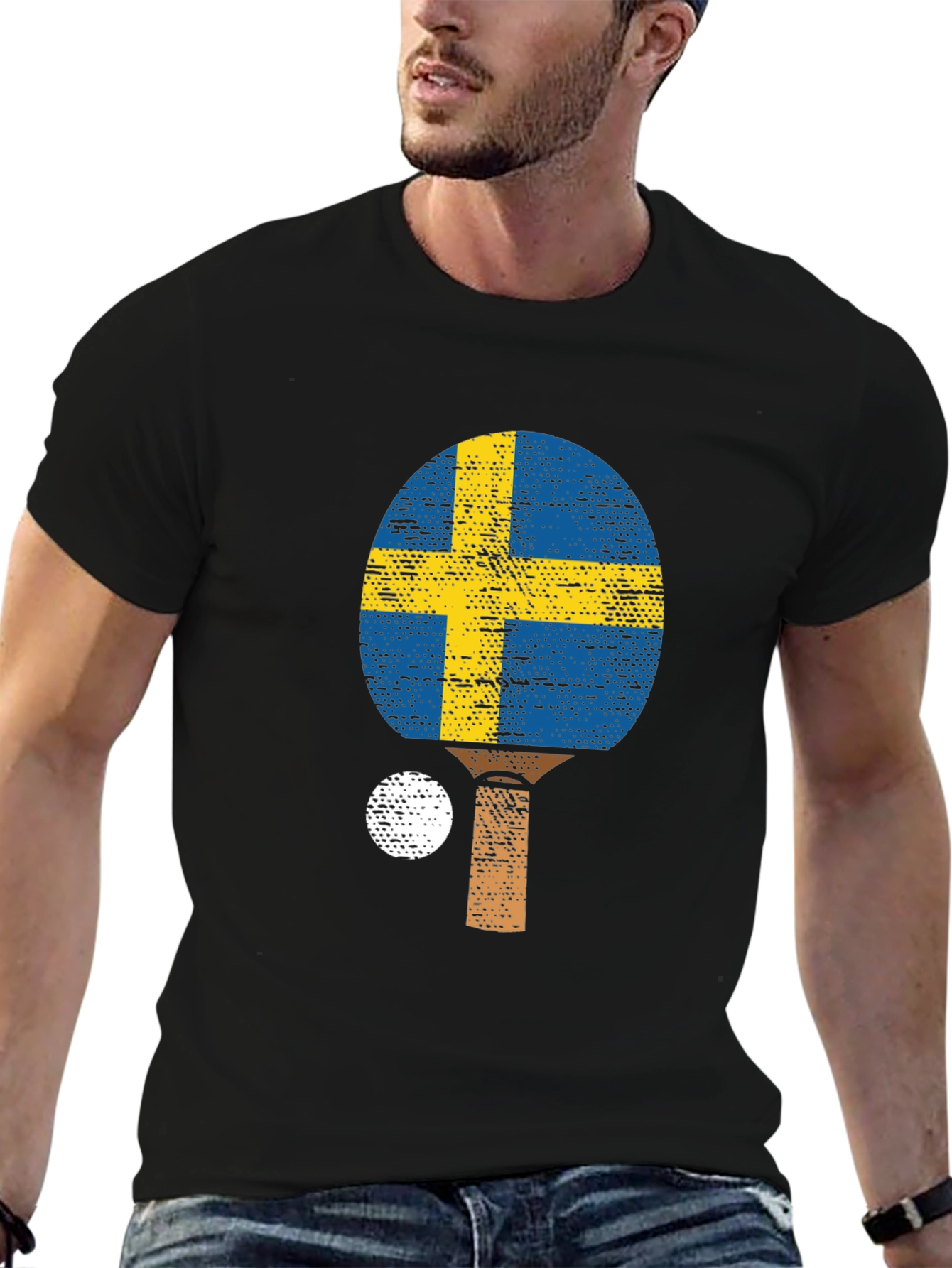 Sweden Flag Table Tennis T-Shirt