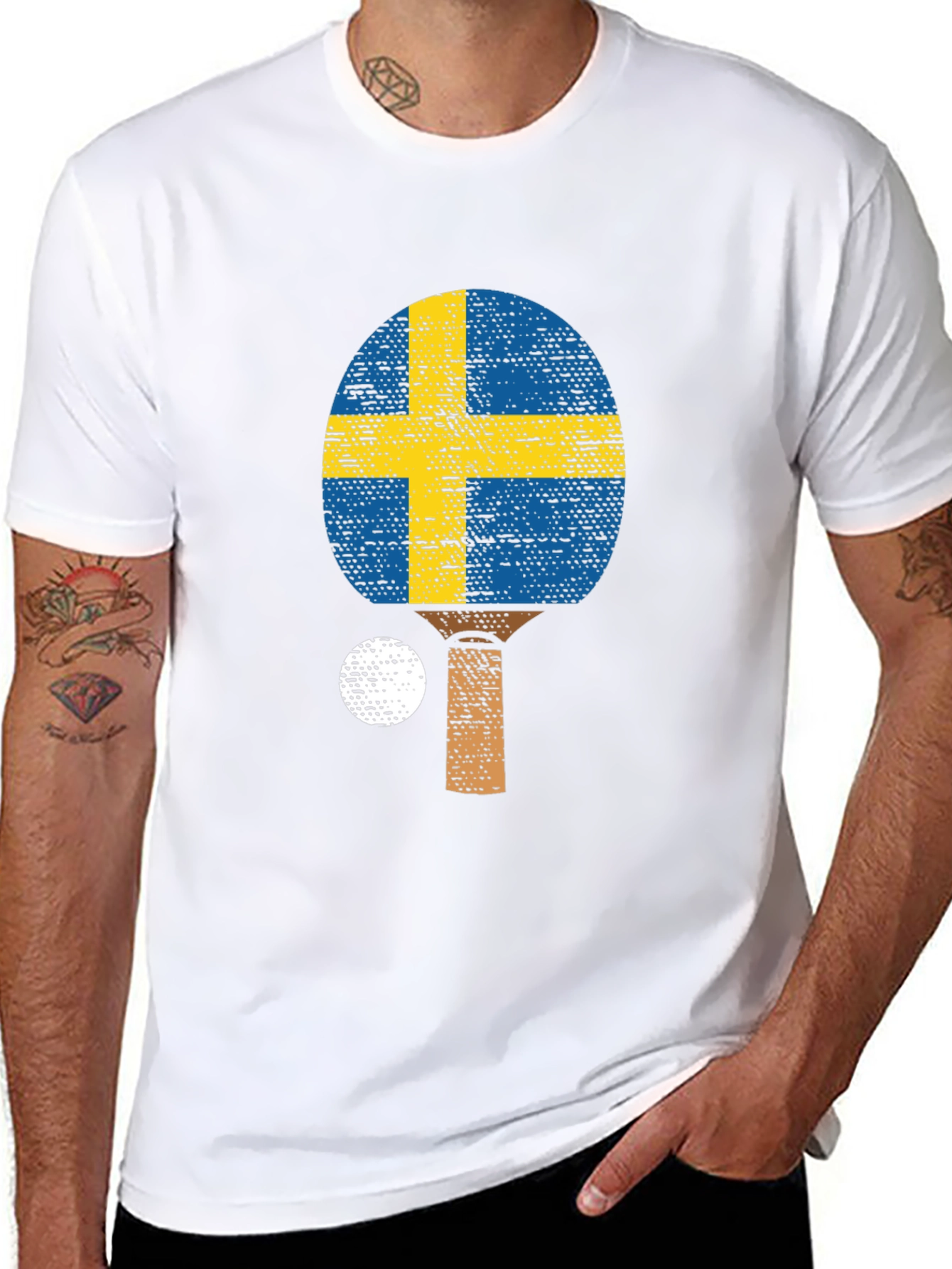 Sweden Flag Table Tennis T-Shirt