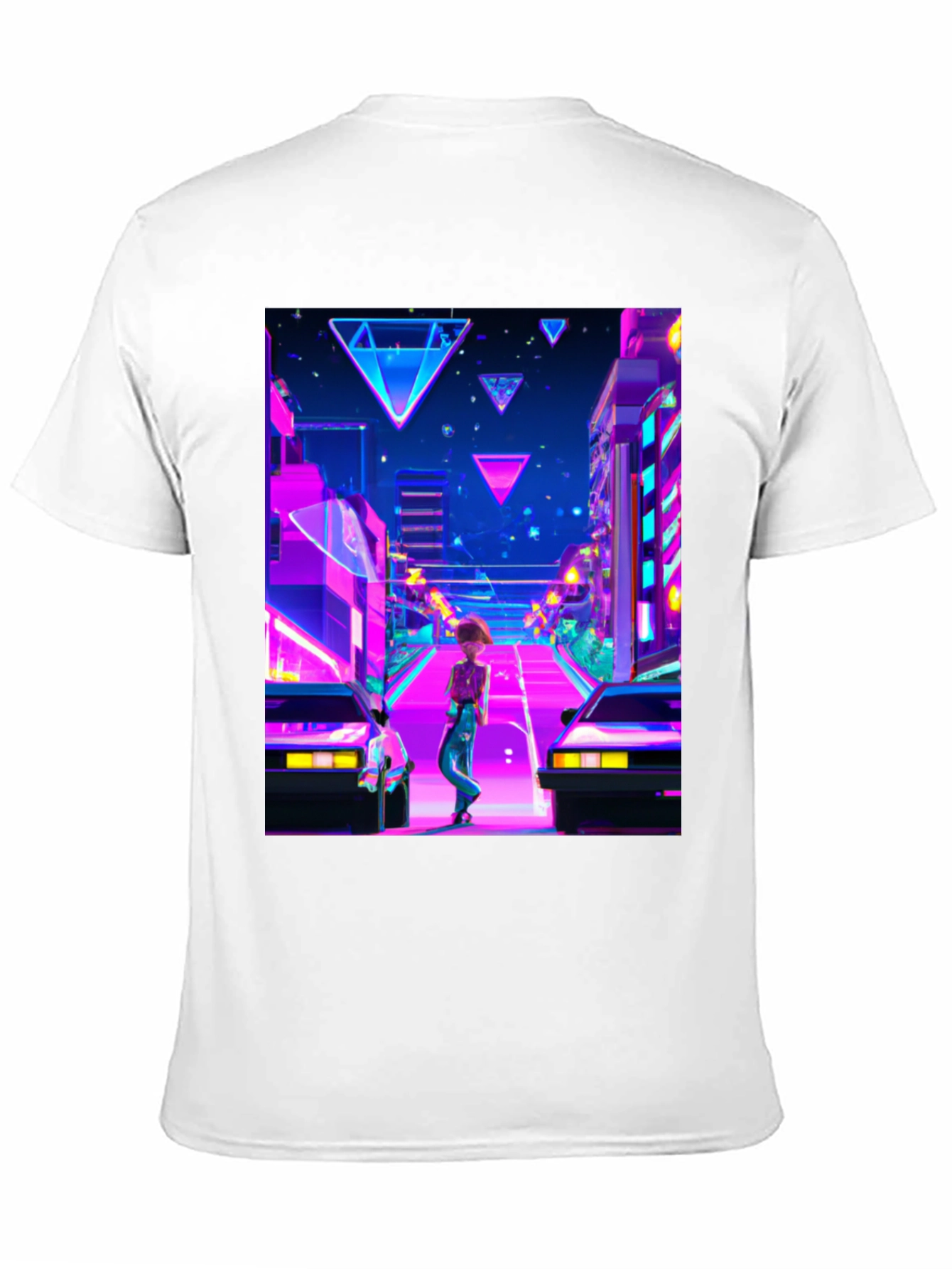 Retro Wave Cityscape Black T-Shirt