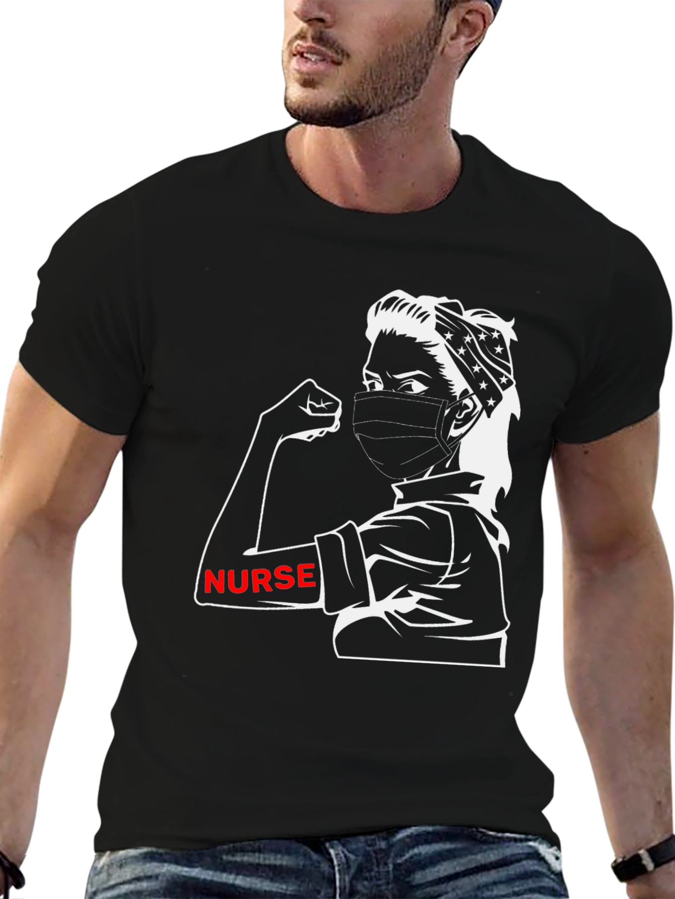 Nurse Strong T-Shirt - Black Graphic Tee