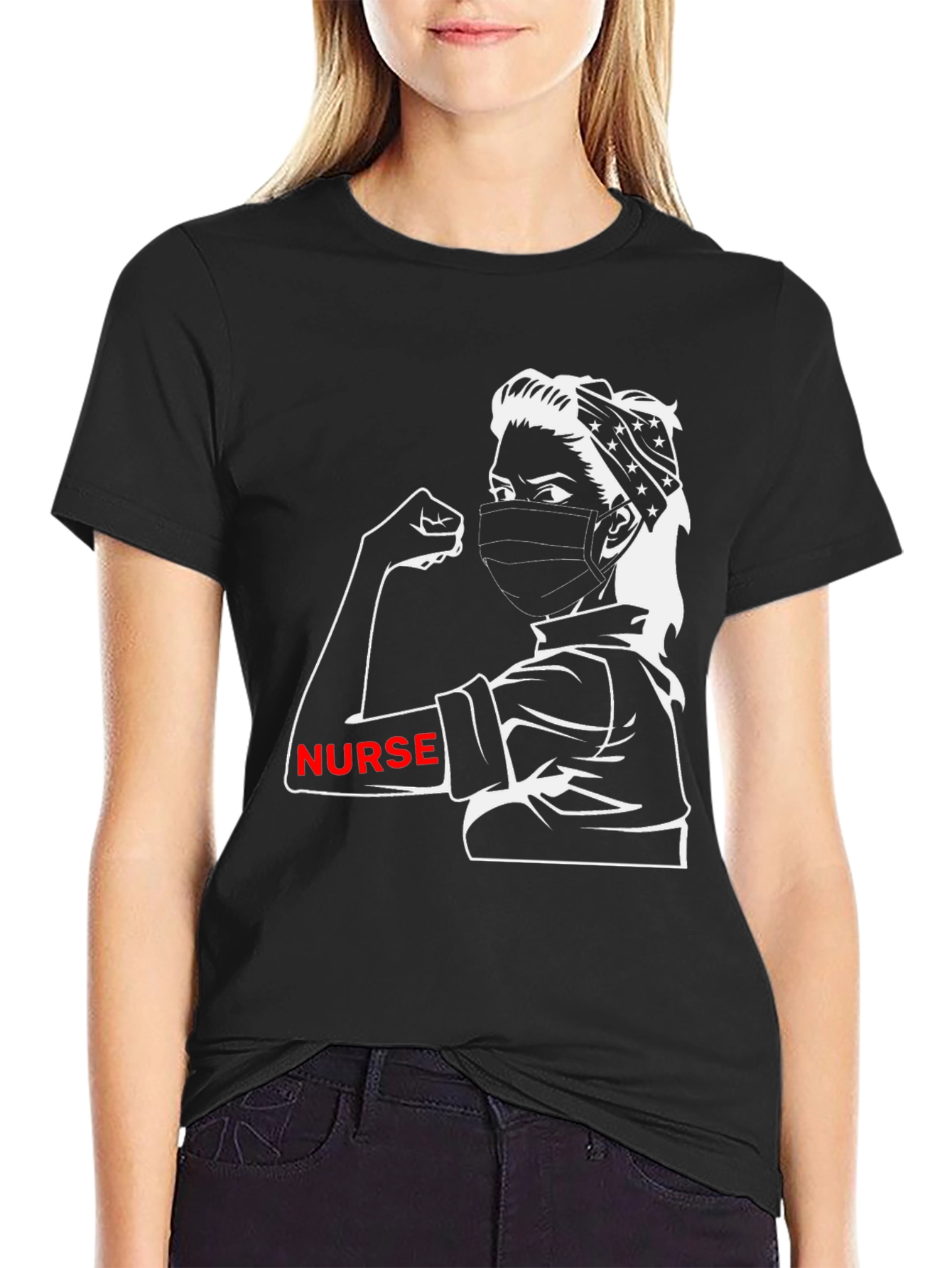 Nurse Strong T-Shirt - Black Graphic Tee