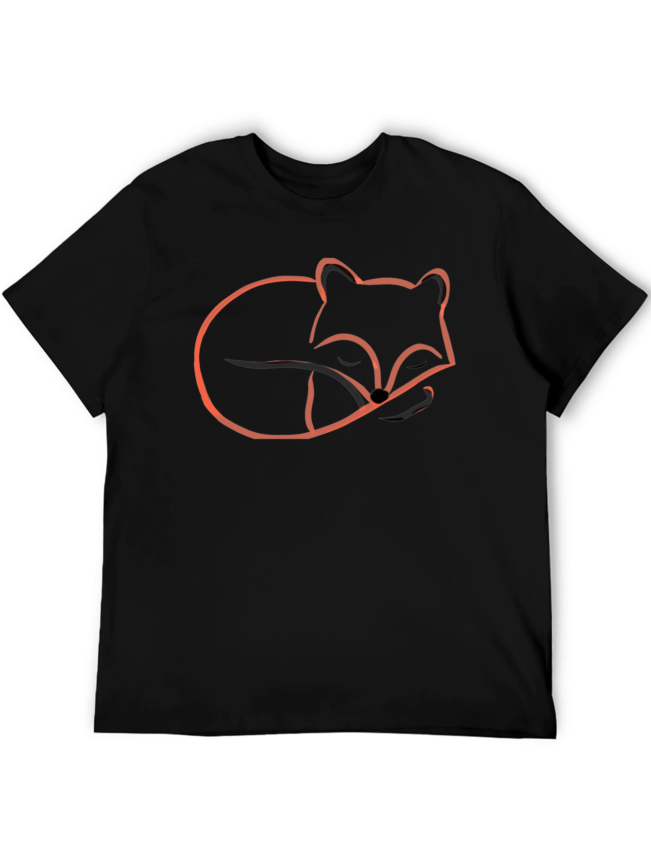 Sleeping Fox Graphic Tee - Black Cotton Comfort