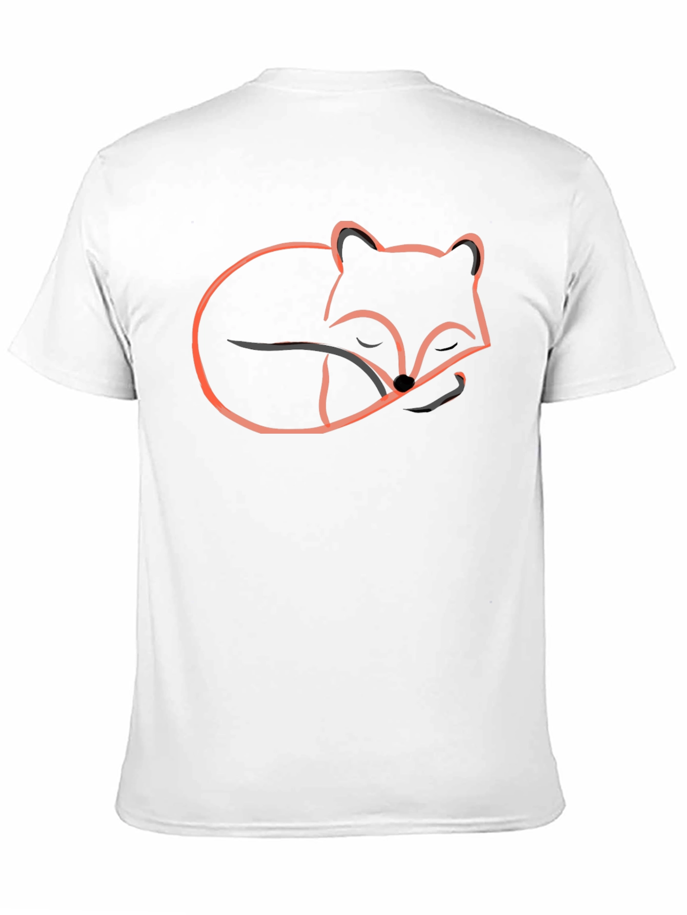 Sleeping Fox Graphic Tee - Black Cotton Comfort