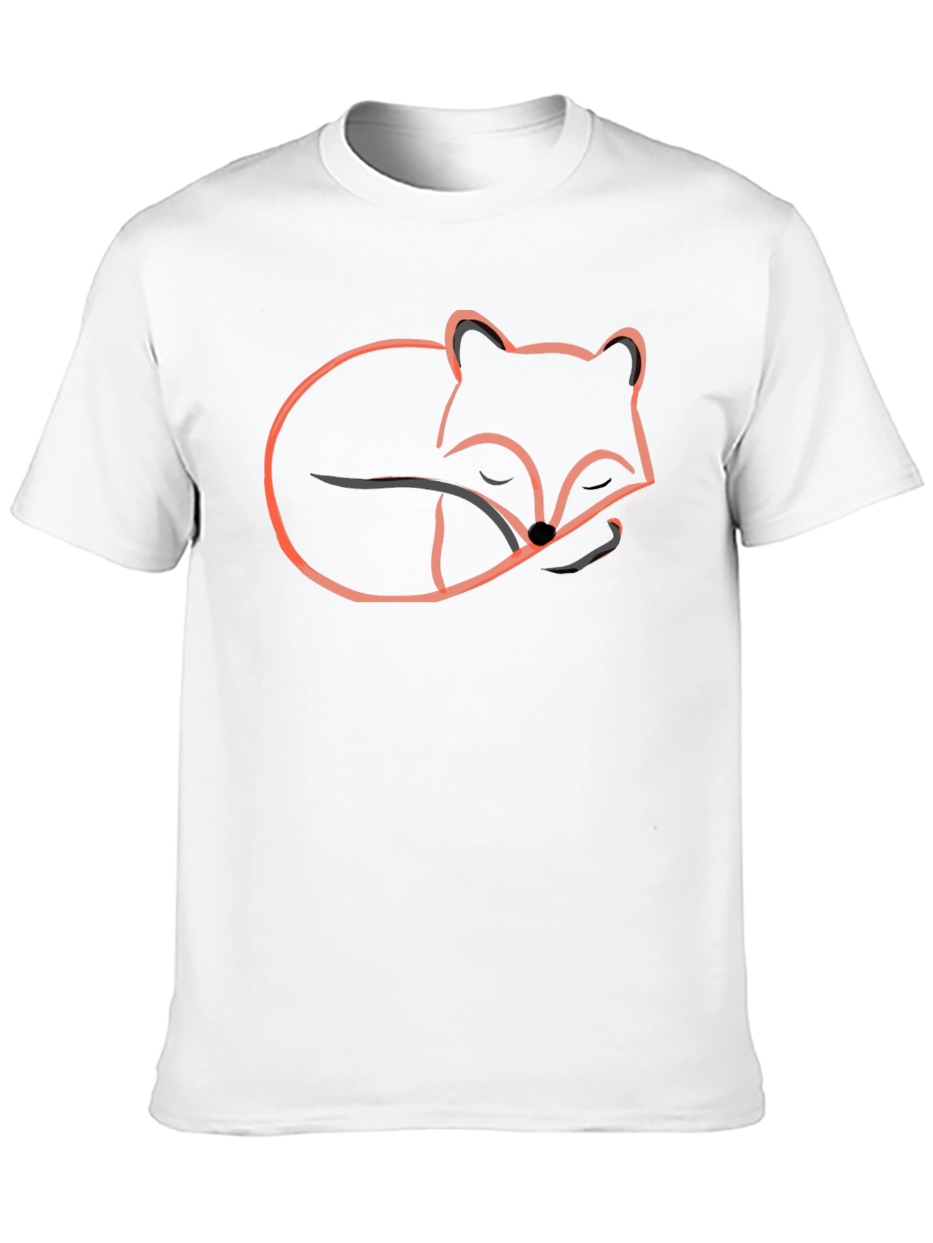 Sleeping Fox Graphic Tee - Black Cotton Comfort