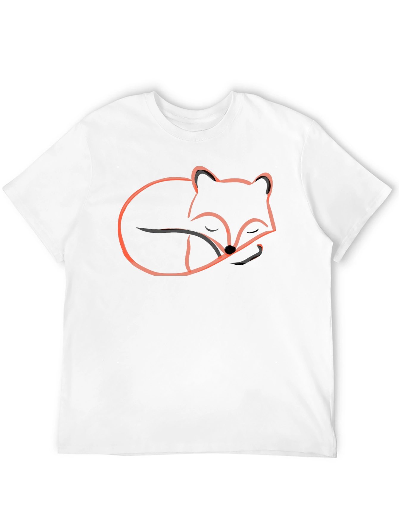 Sleeping Fox Graphic Tee - Black Cotton Comfort