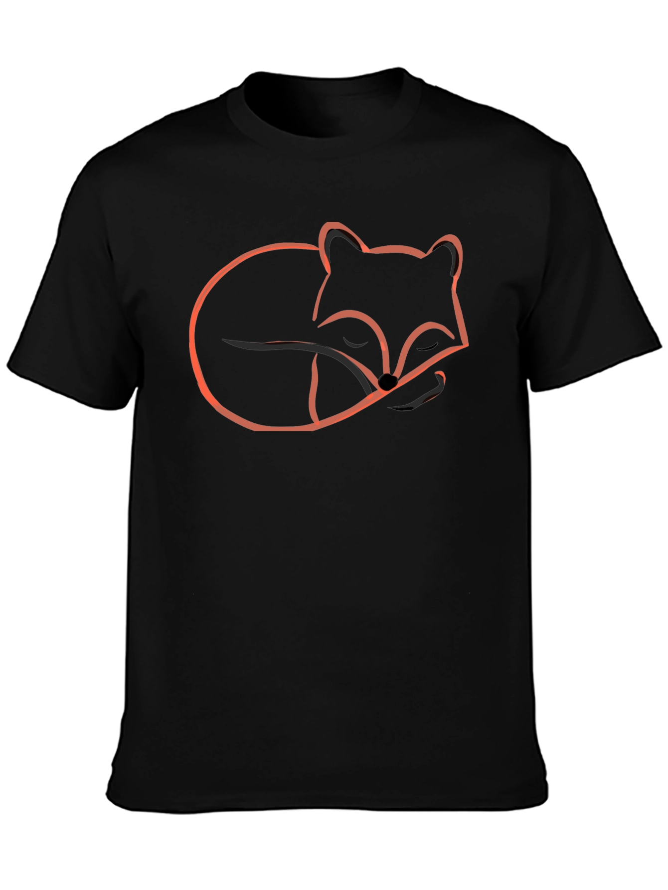 Sleeping Fox Graphic Tee - Black Cotton Comfort