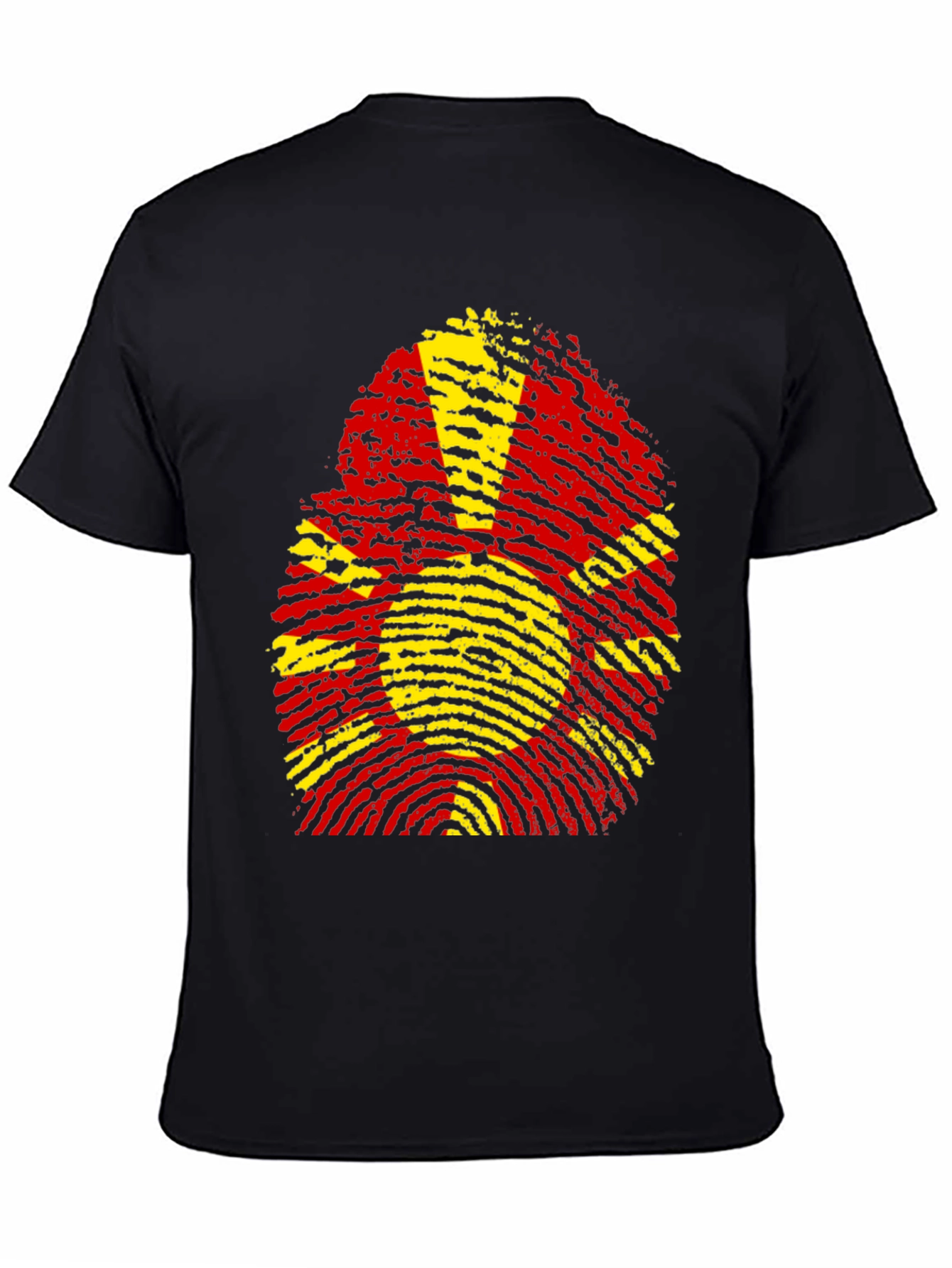 Macedonia Flag Fingerprint Graphic T-Shirt