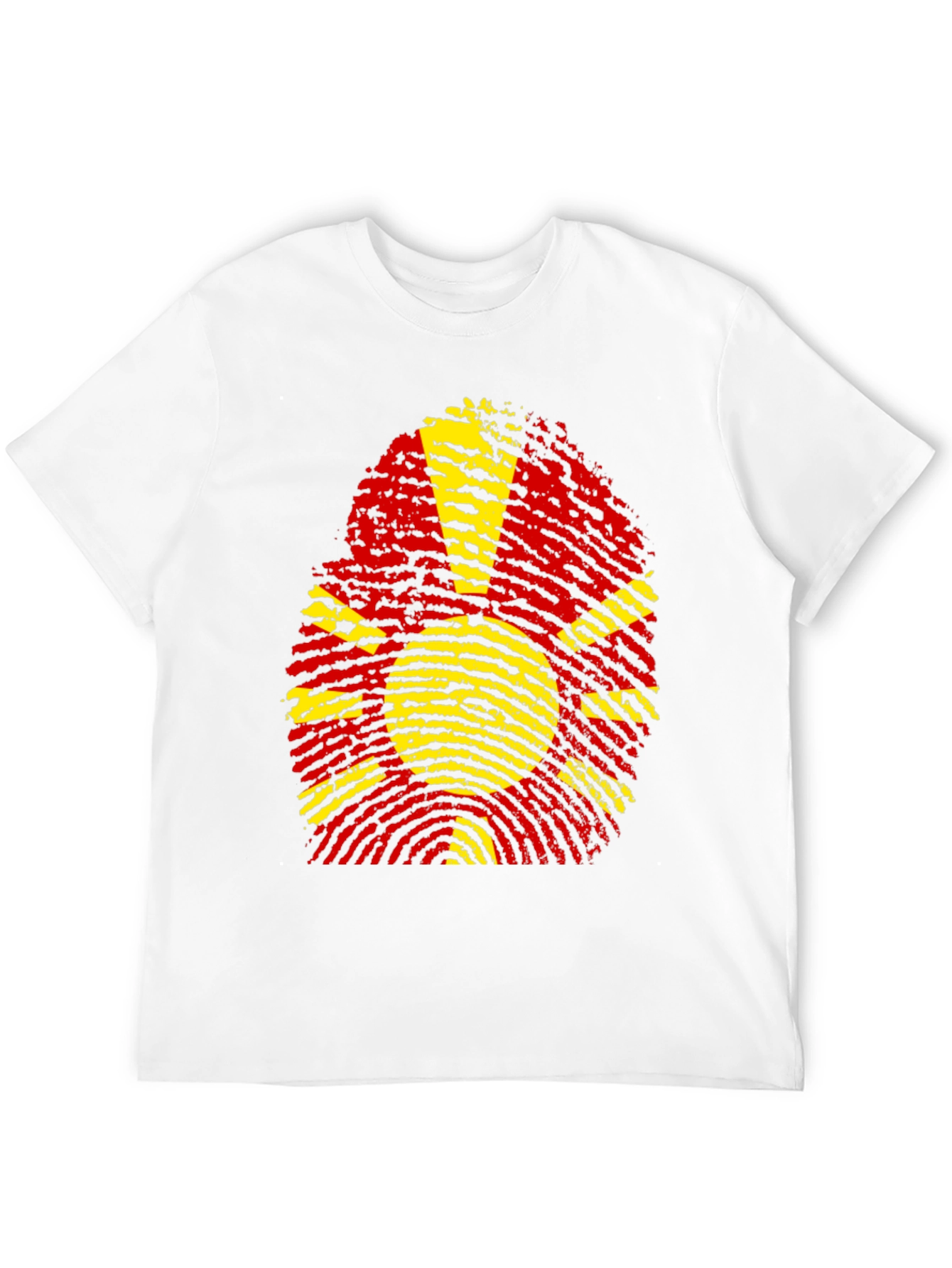 Macedonia Flag Fingerprint Graphic T-Shirt
