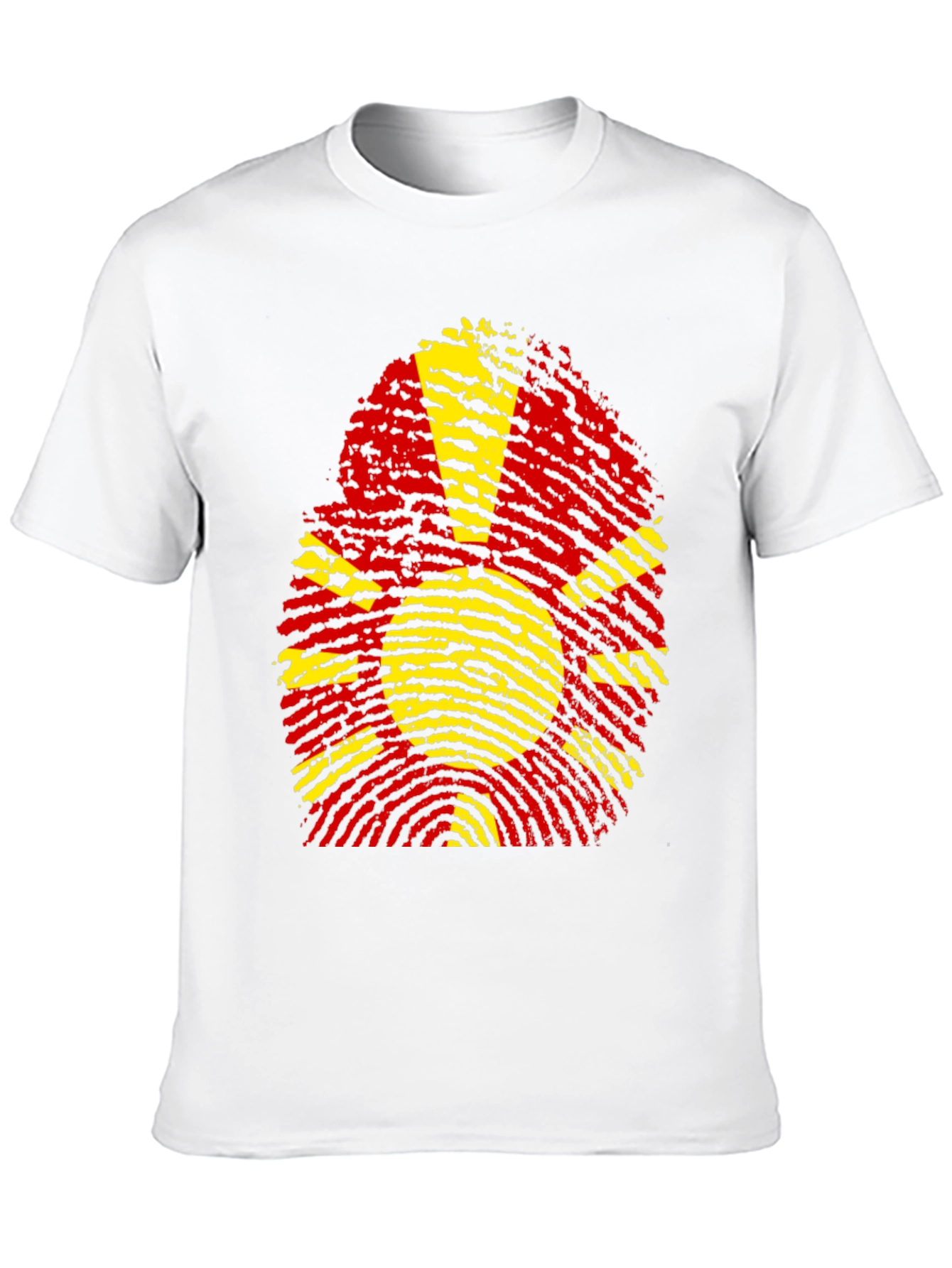 Macedonia Flag Fingerprint Graphic T-Shirt