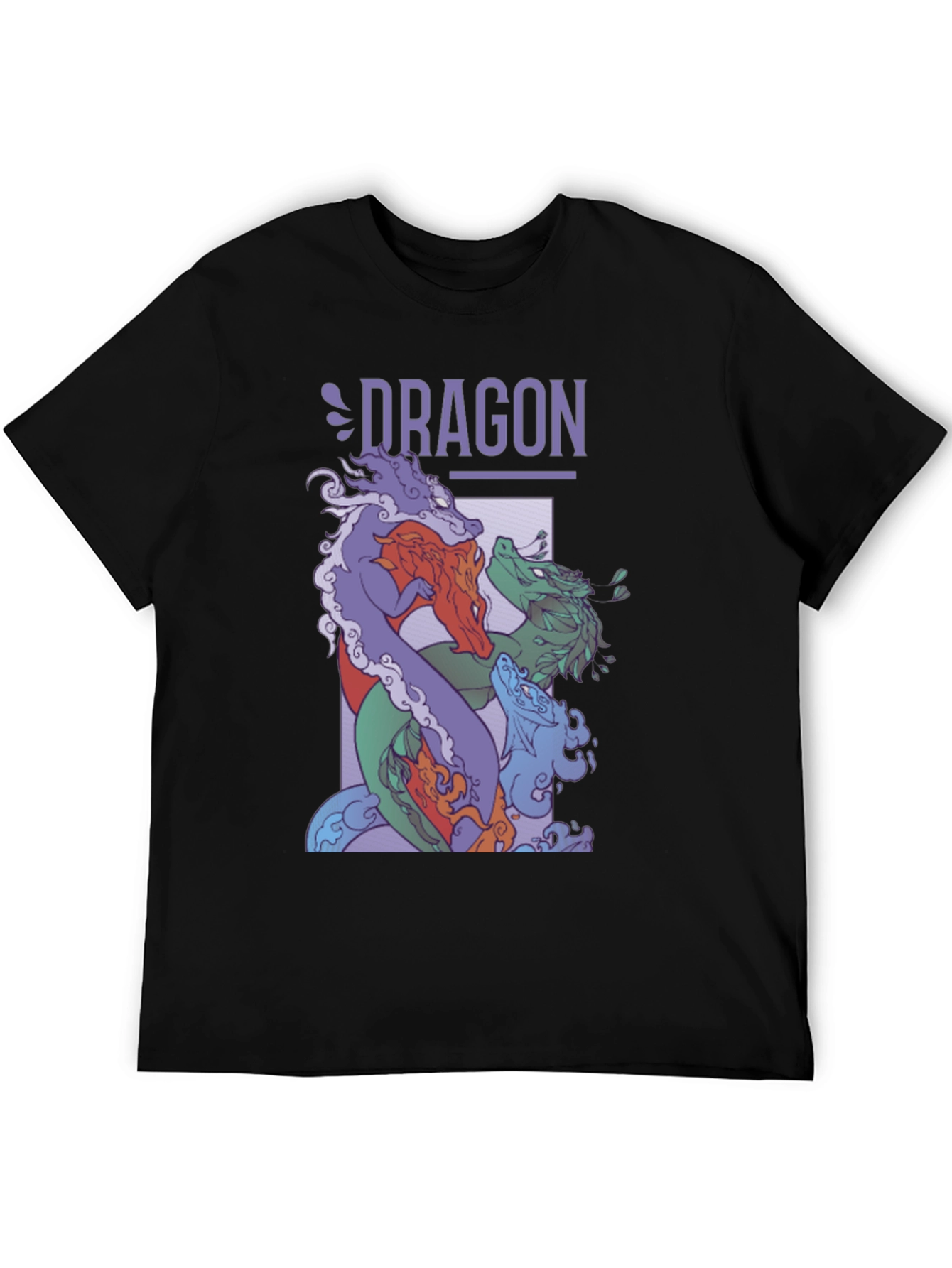 Dragon Graphic Print Tee - Black T-Shirt