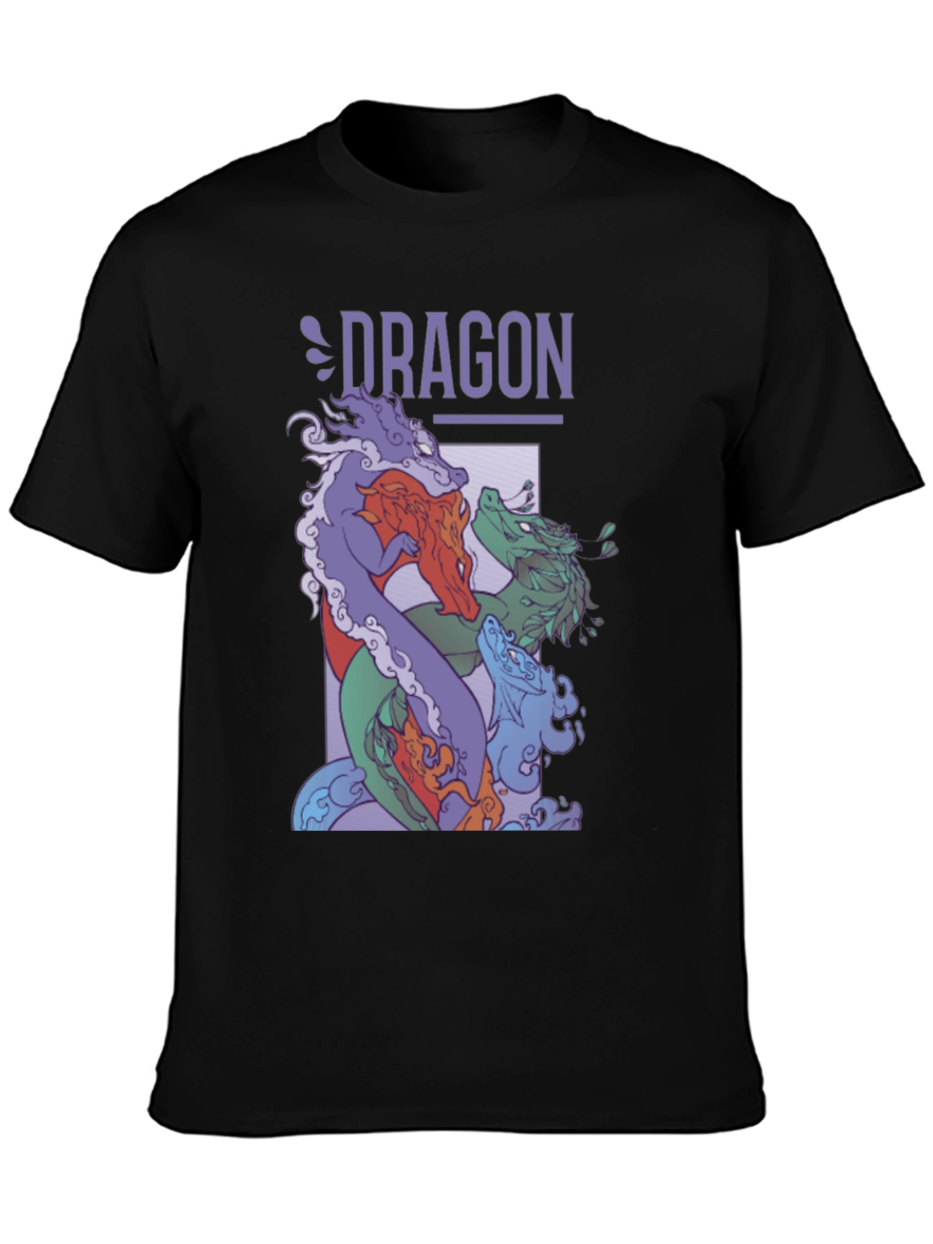 Dragon Graphic Print Tee - Black T-Shirt