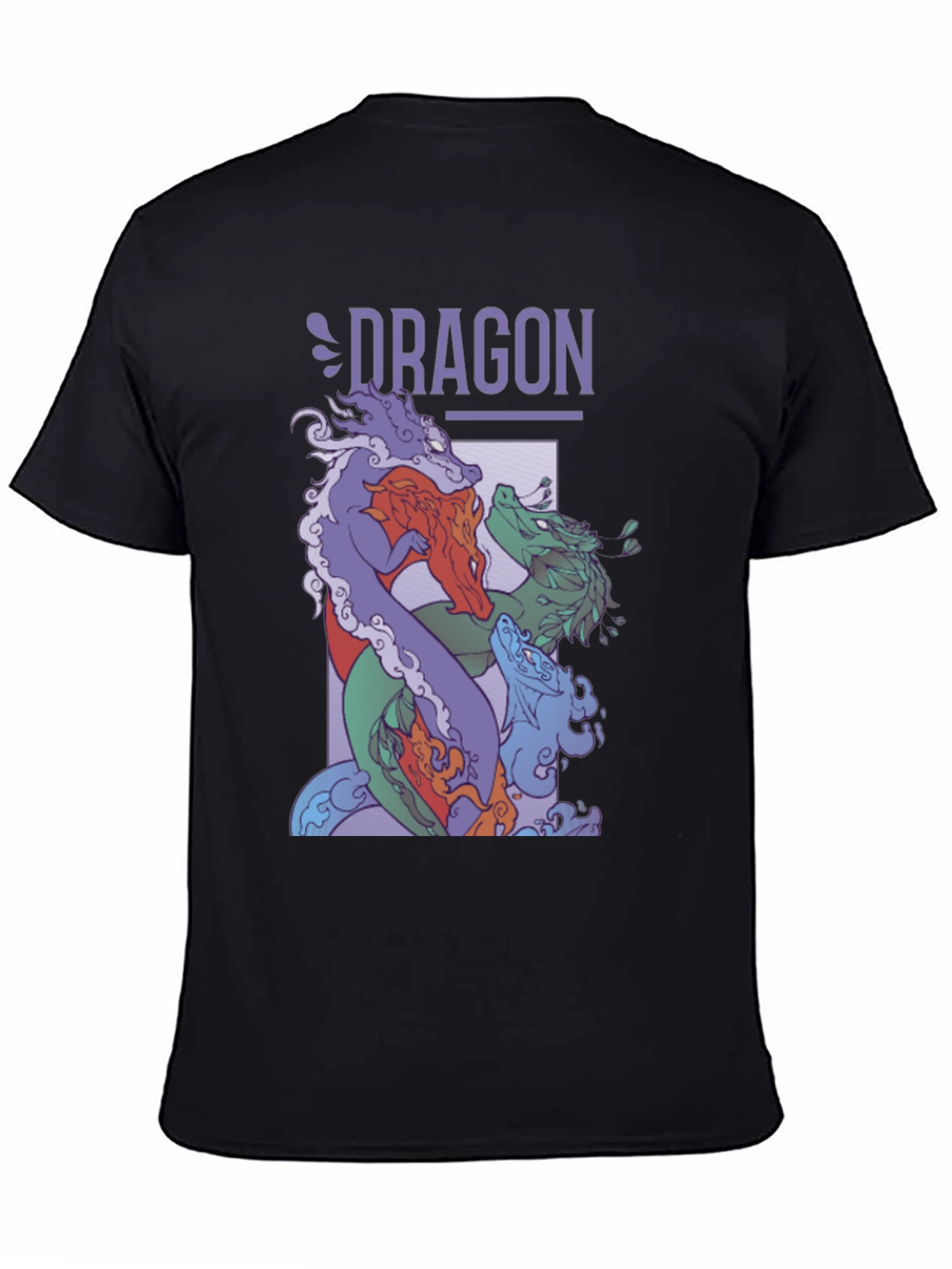 Dragon Graphic Print Tee - Black T-Shirt