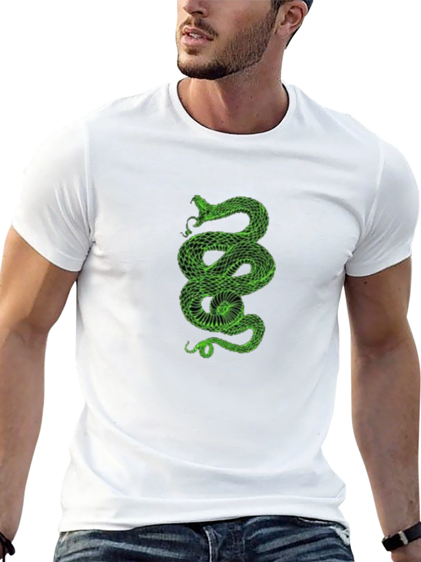 Green Snake Graphic Tee - Stylish Mens Shirt