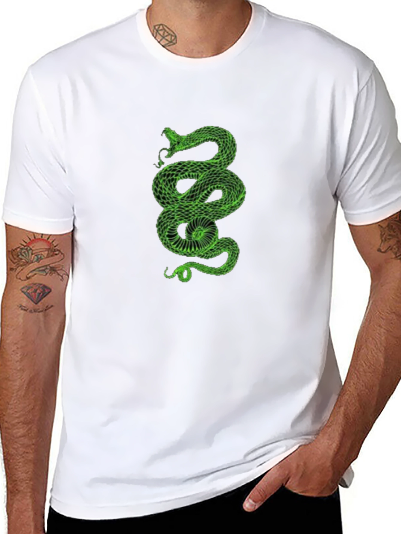 Green Snake Graphic Tee - Stylish Mens Shirt
