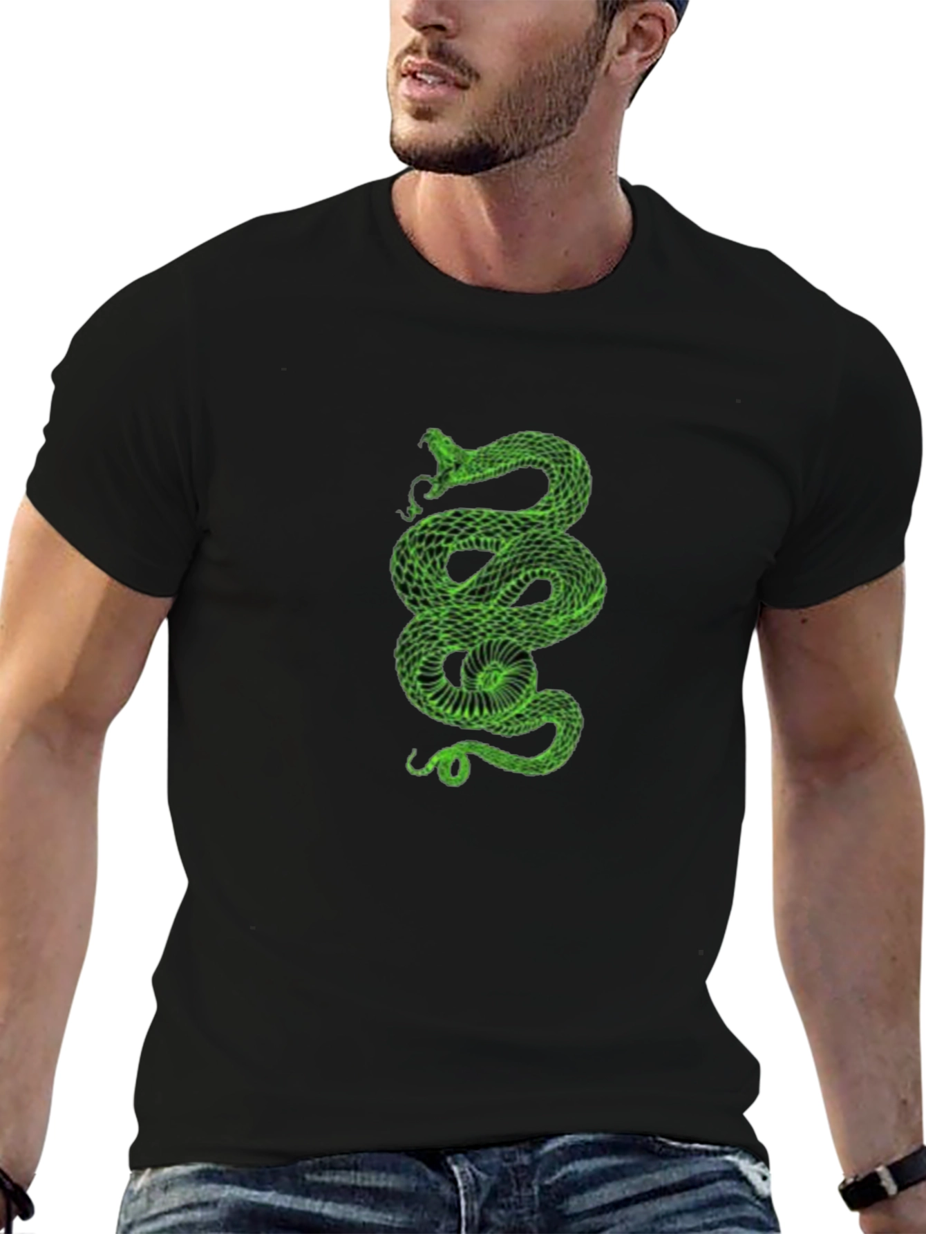 Green Snake Graphic Tee - Stylish Mens Shirt