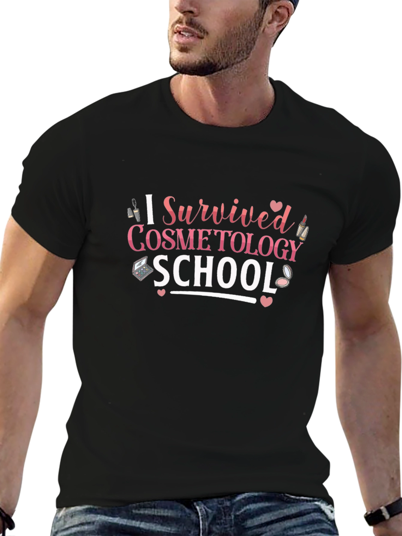 I Survived Cosmetology School Black T-Shirt