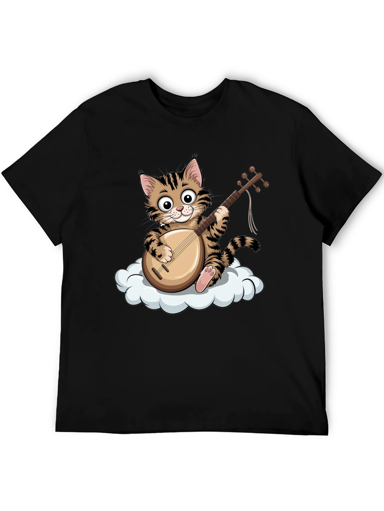 Cute Cat Playing Mandolin T-Shirt