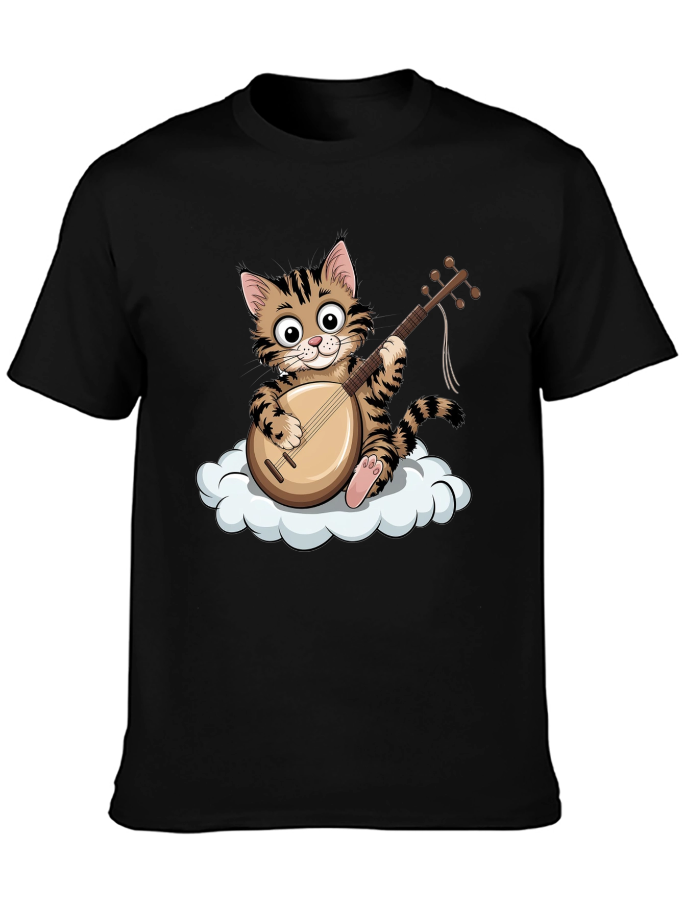 Cute Cat Playing Mandolin T-Shirt