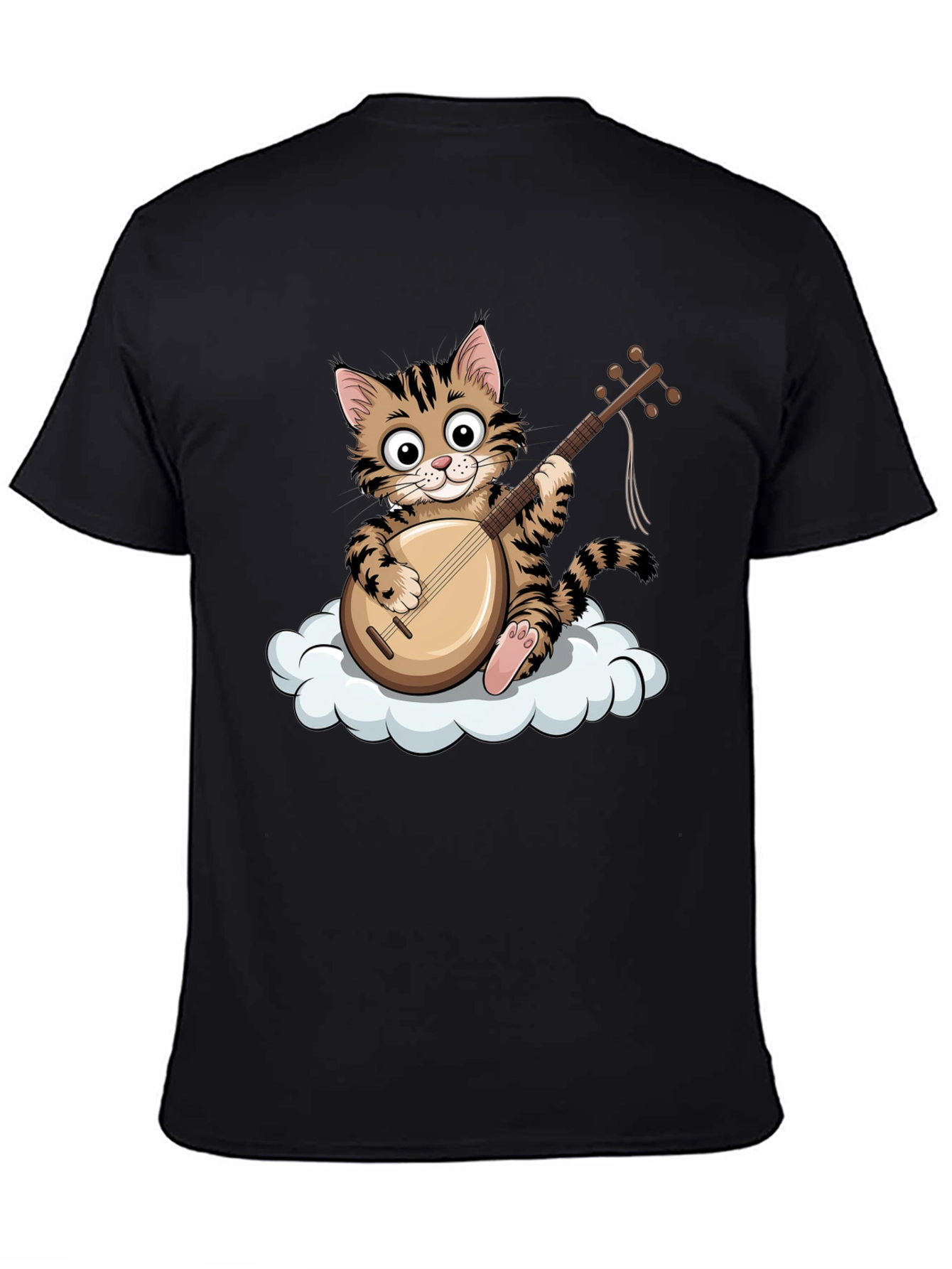 Cute Cat Playing Mandolin T-Shirt