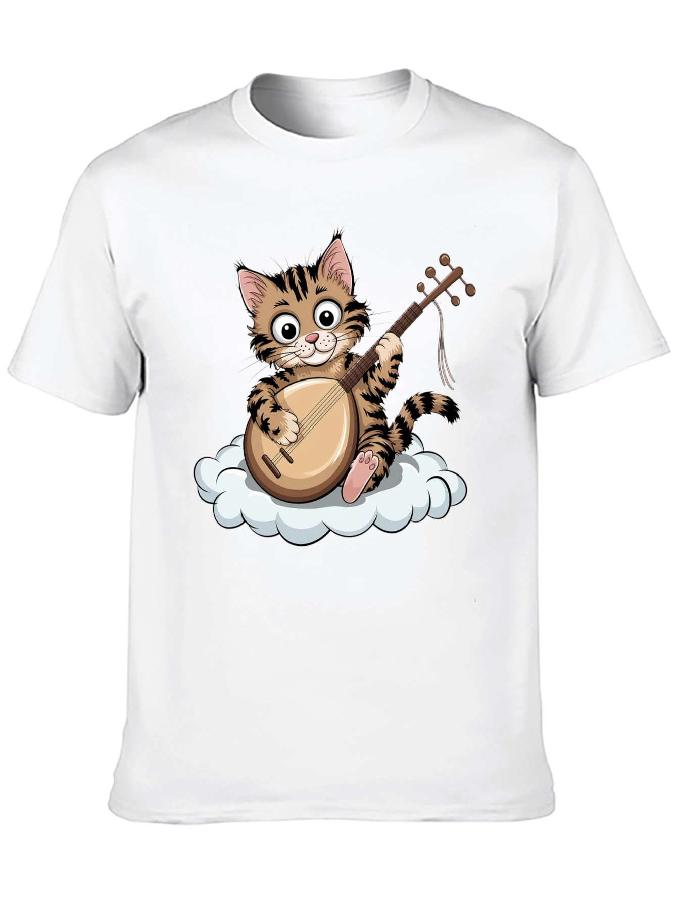Cute Cat Playing Mandolin T-Shirt