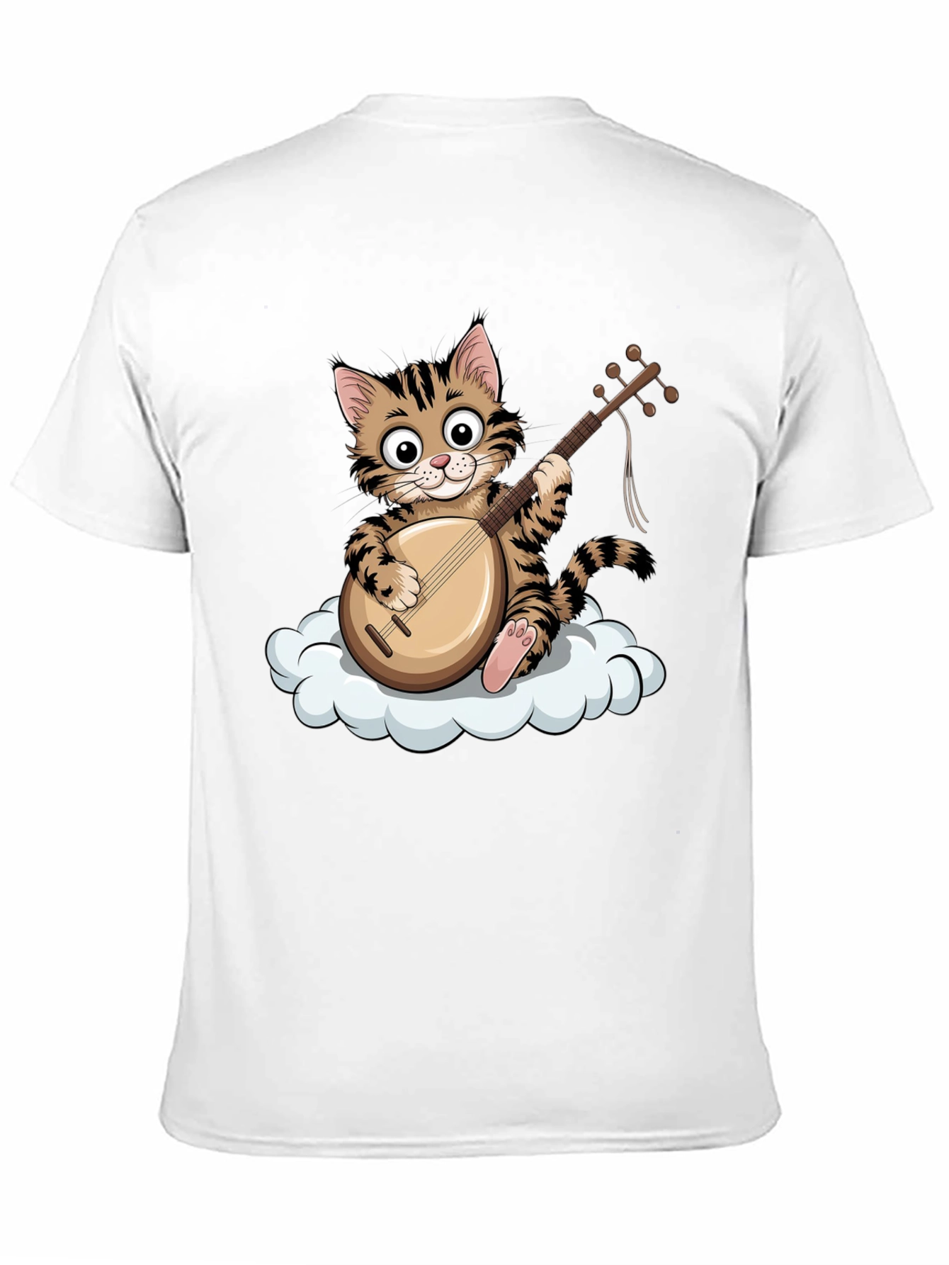 Cute Cat Playing Mandolin T-Shirt