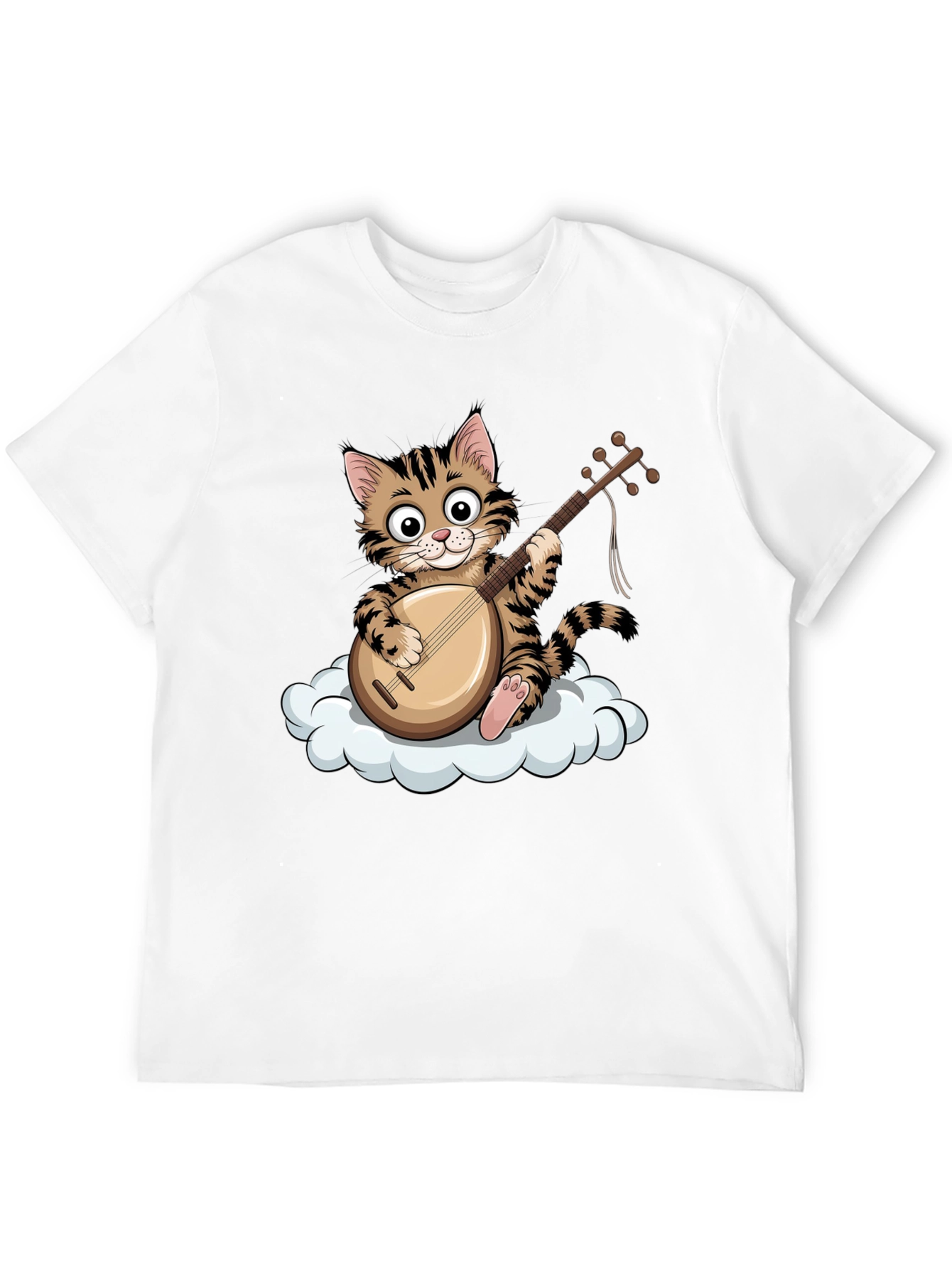 Cute Cat Playing Mandolin T-Shirt