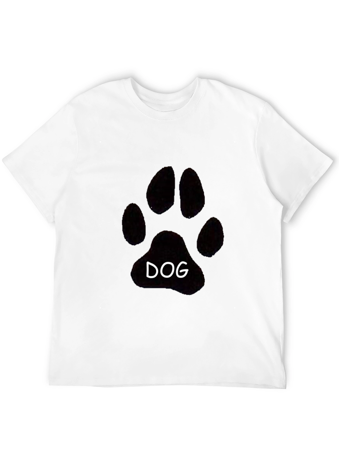 Dog Paw Print T-Shirt - Casual Black Tee