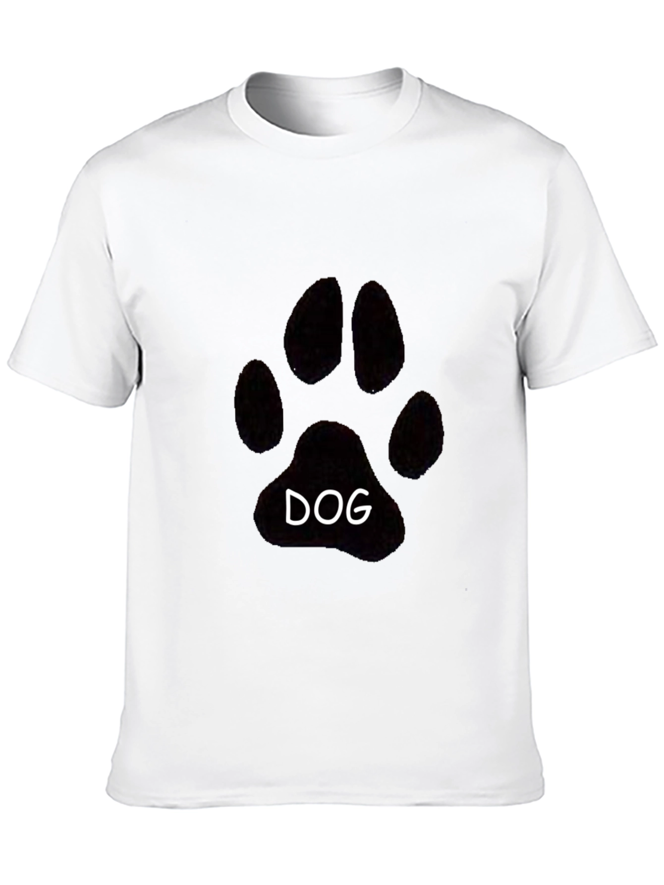 Dog Paw Print T-Shirt - Casual Black Tee