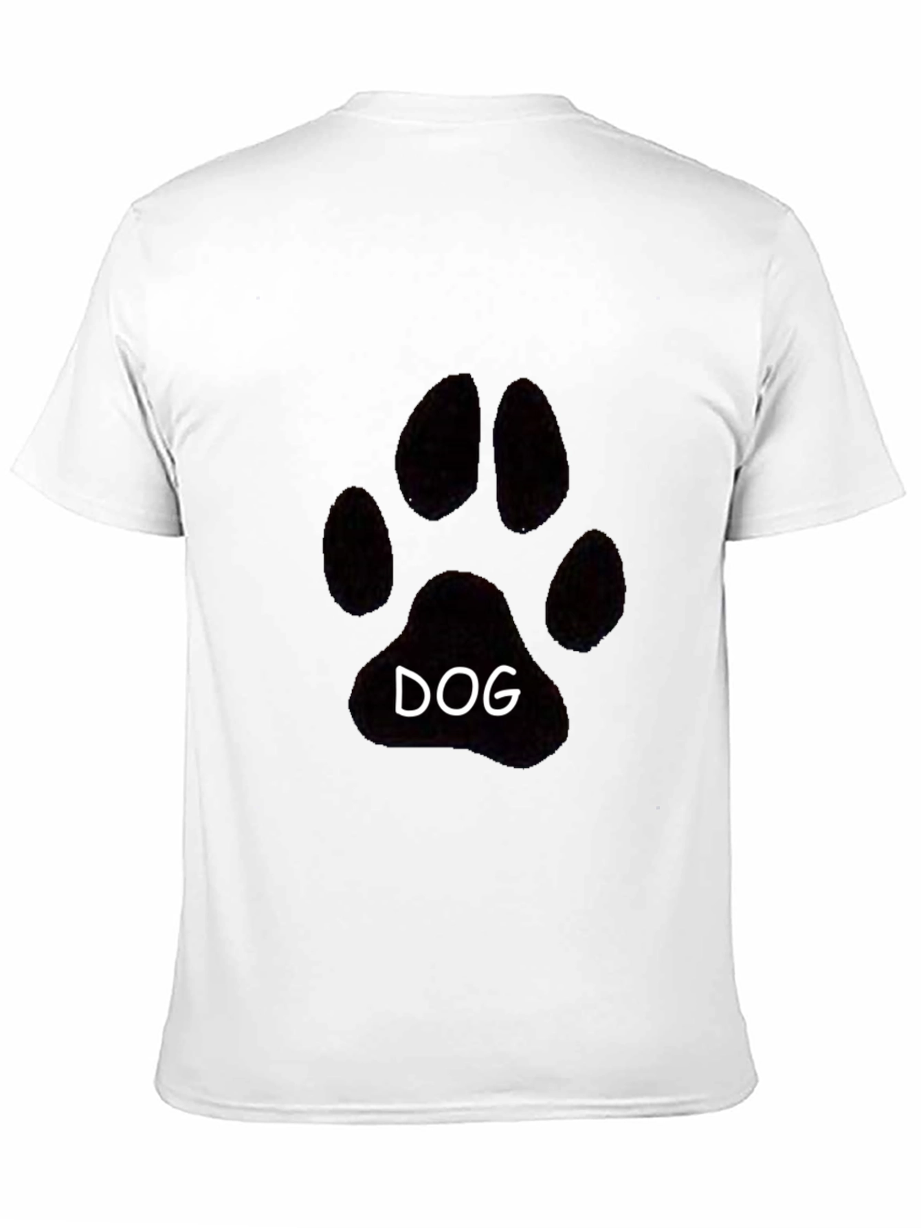 Dog Paw Print T-Shirt - Casual Black Tee