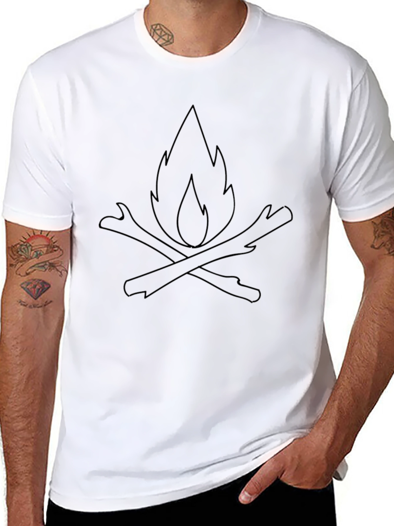Campfire Graphic Tee - Black Casual Shirt