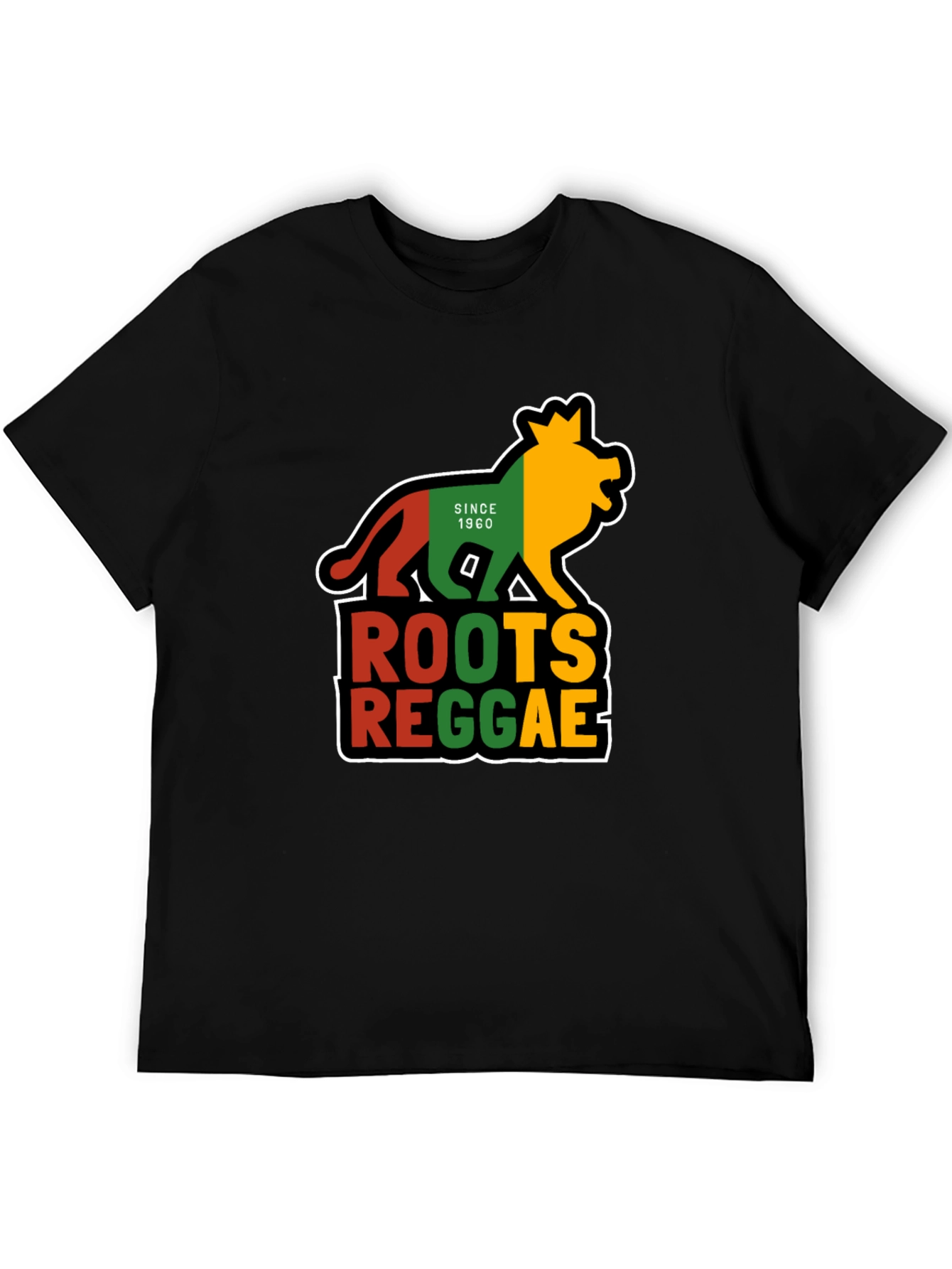 Roots Reggae Lion Graphic Tee - Black