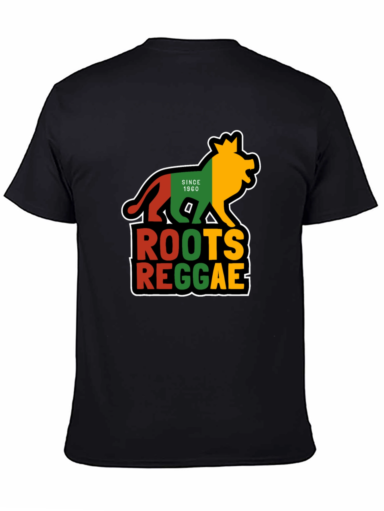 Roots Reggae Lion Graphic Tee - Black
