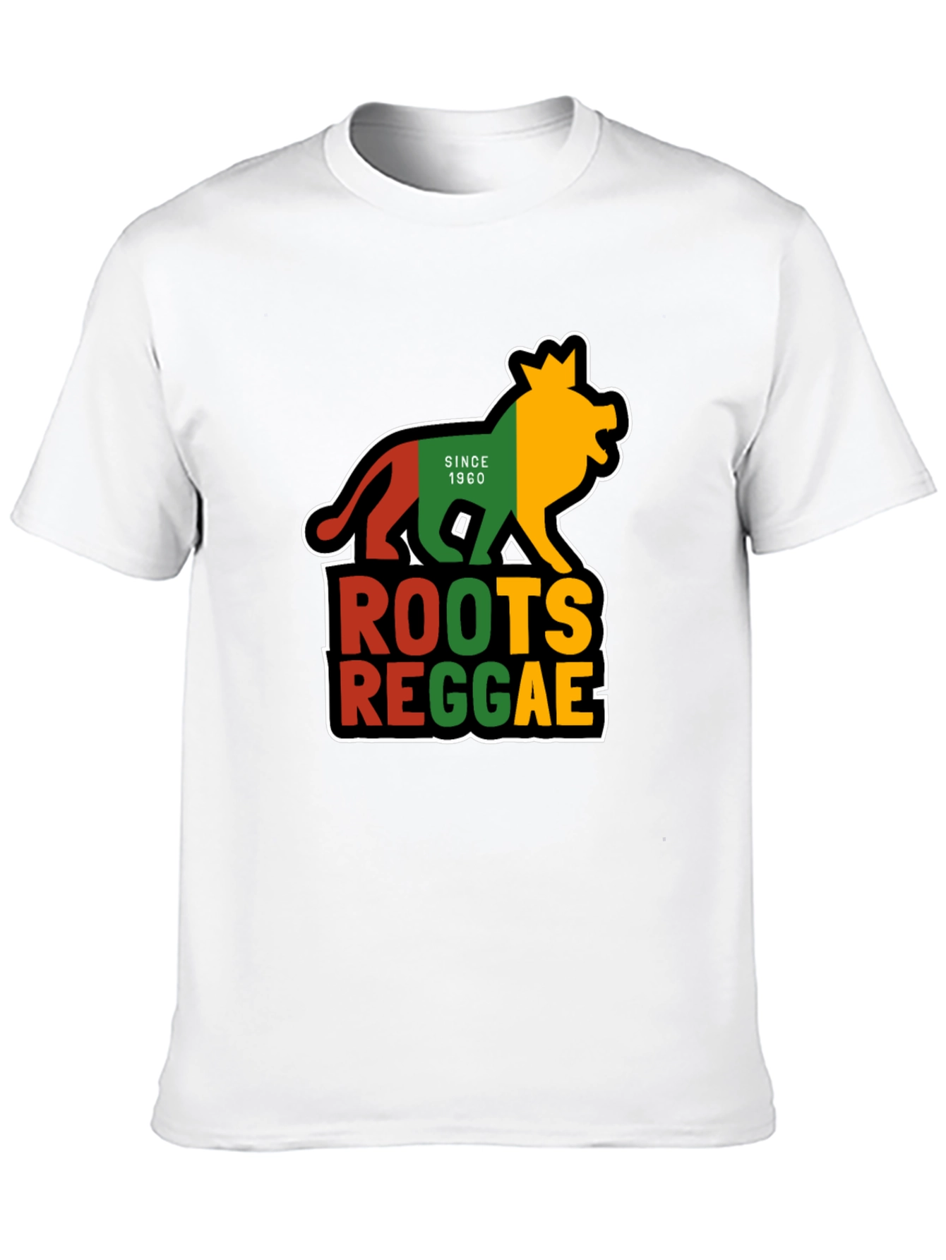 Roots Reggae Lion Graphic Tee - Black