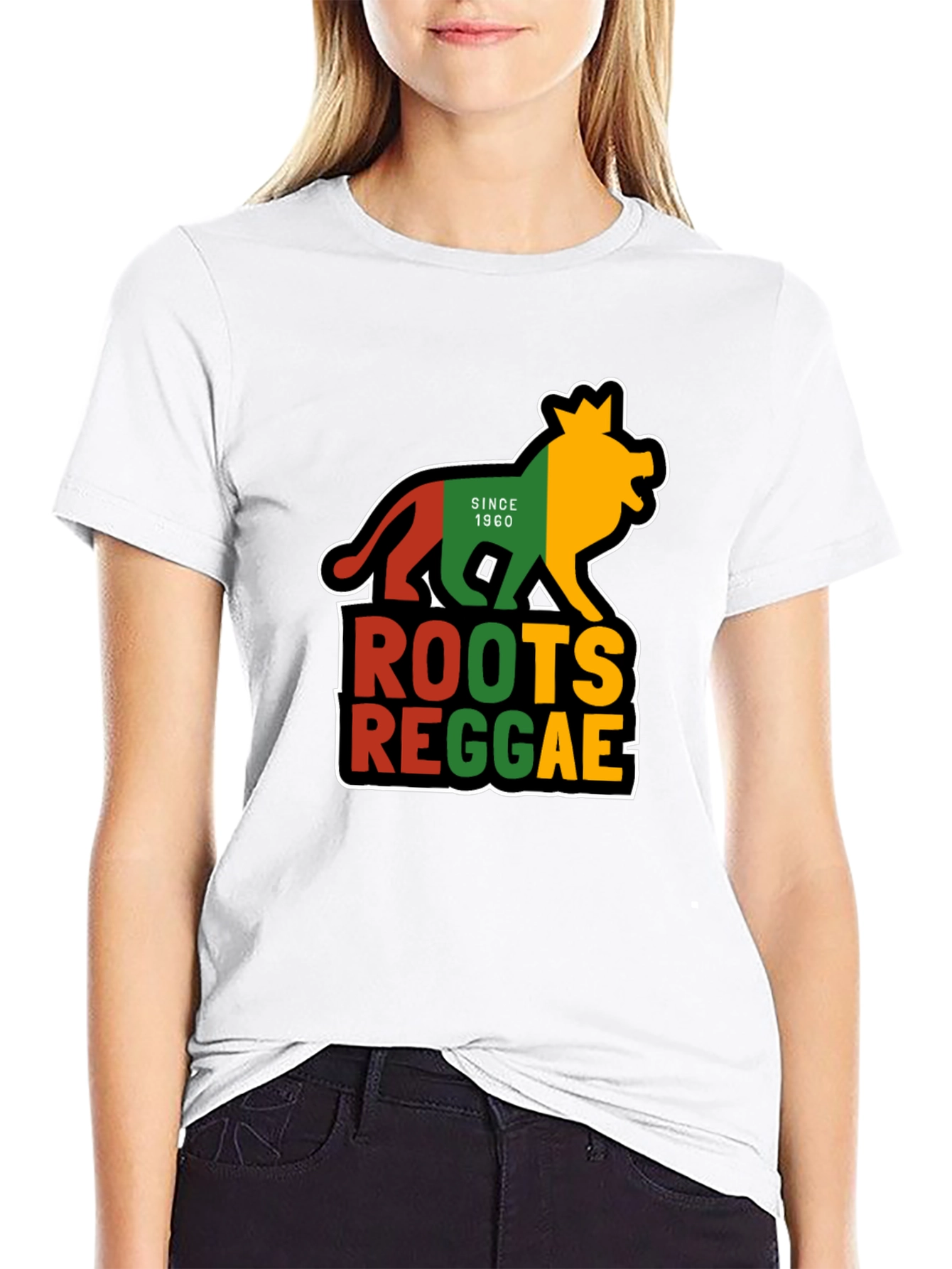 Roots Reggae Lion Graphic Tee - Black
