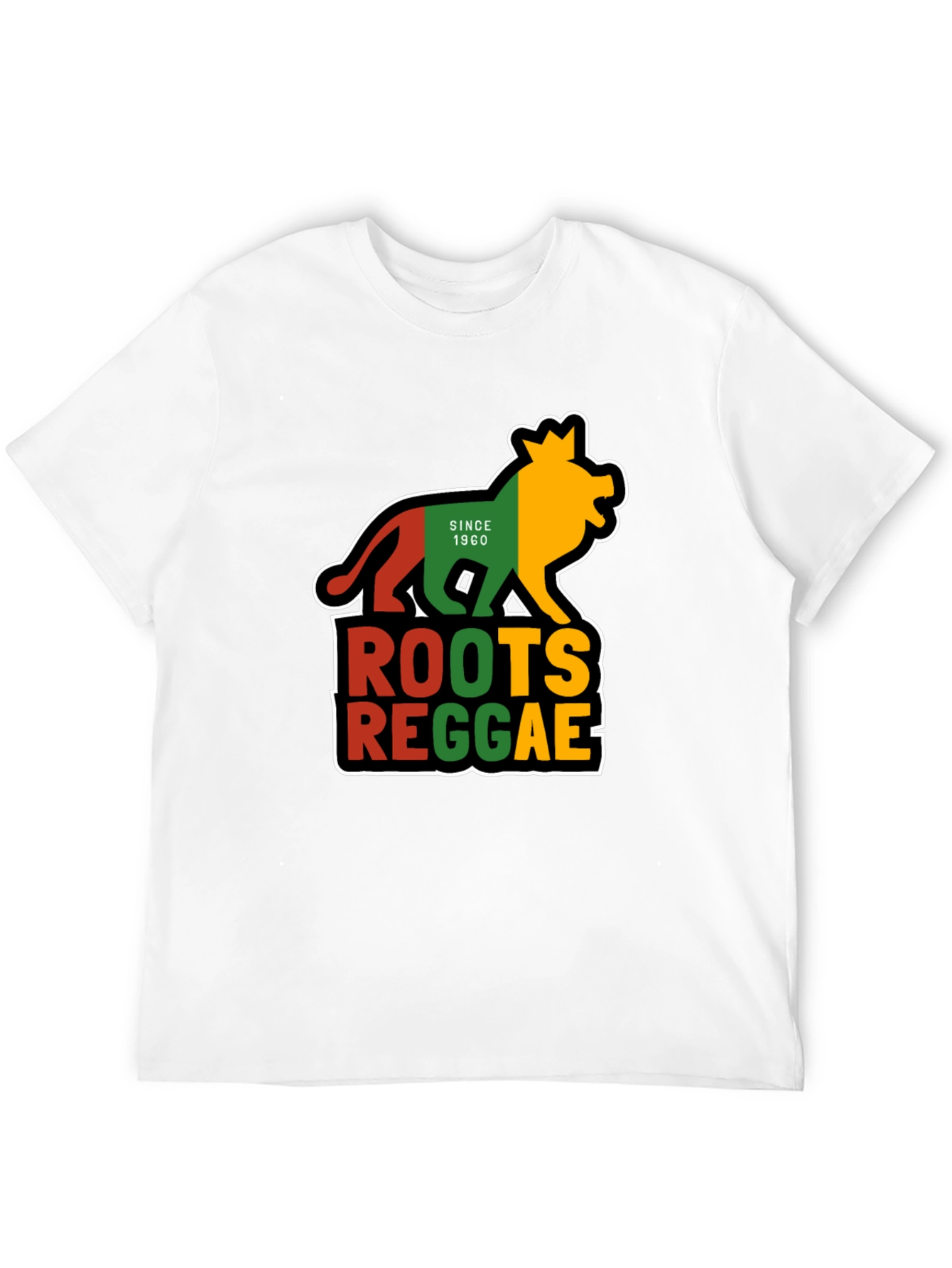 Roots Reggae Lion Graphic Tee - Black