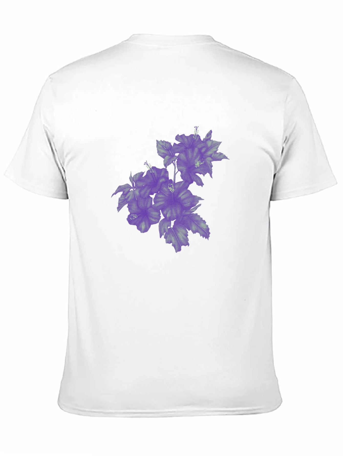 Black T-Shirt with Purple Floral Print