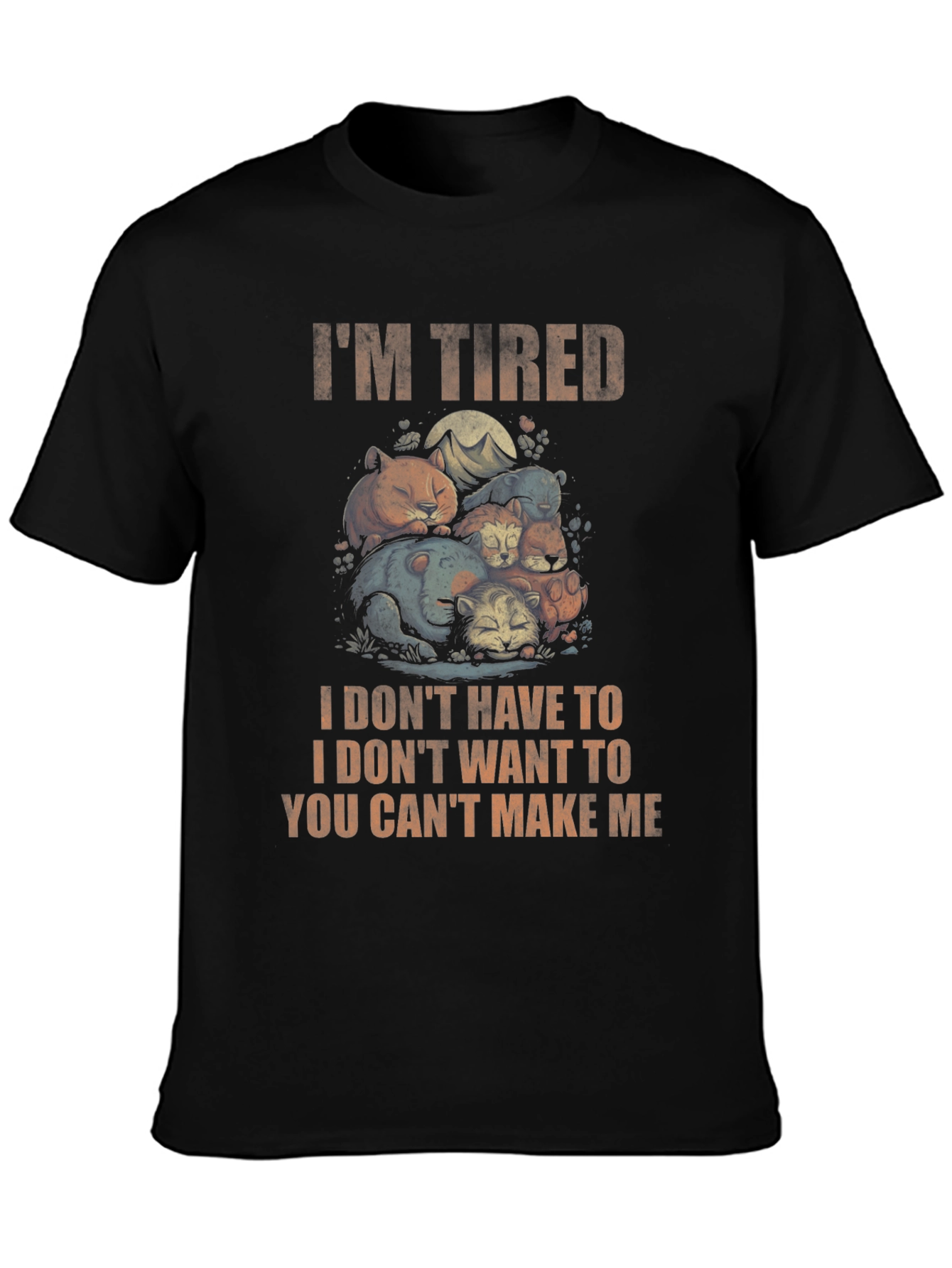 Tired Animals Graphic Tee - Relaxed Comfort