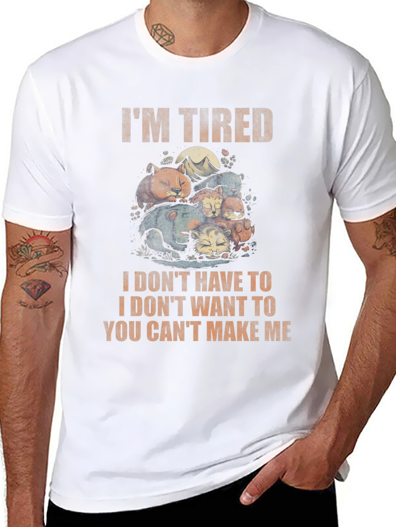 Tired Animals Graphic Tee - Relaxed Comfort